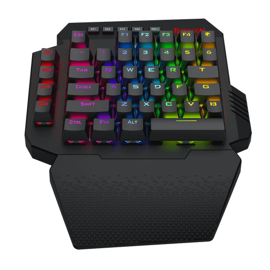 Redragon K758 Wired One-Handed RGB Mechanical Gaming Keyboard, 39 Keys Type-C Professional Gaming Keypad w/Upgraded Hot-Swappable Socket, 4 Onboard Macro Keys & Dedicated Wrist Rest