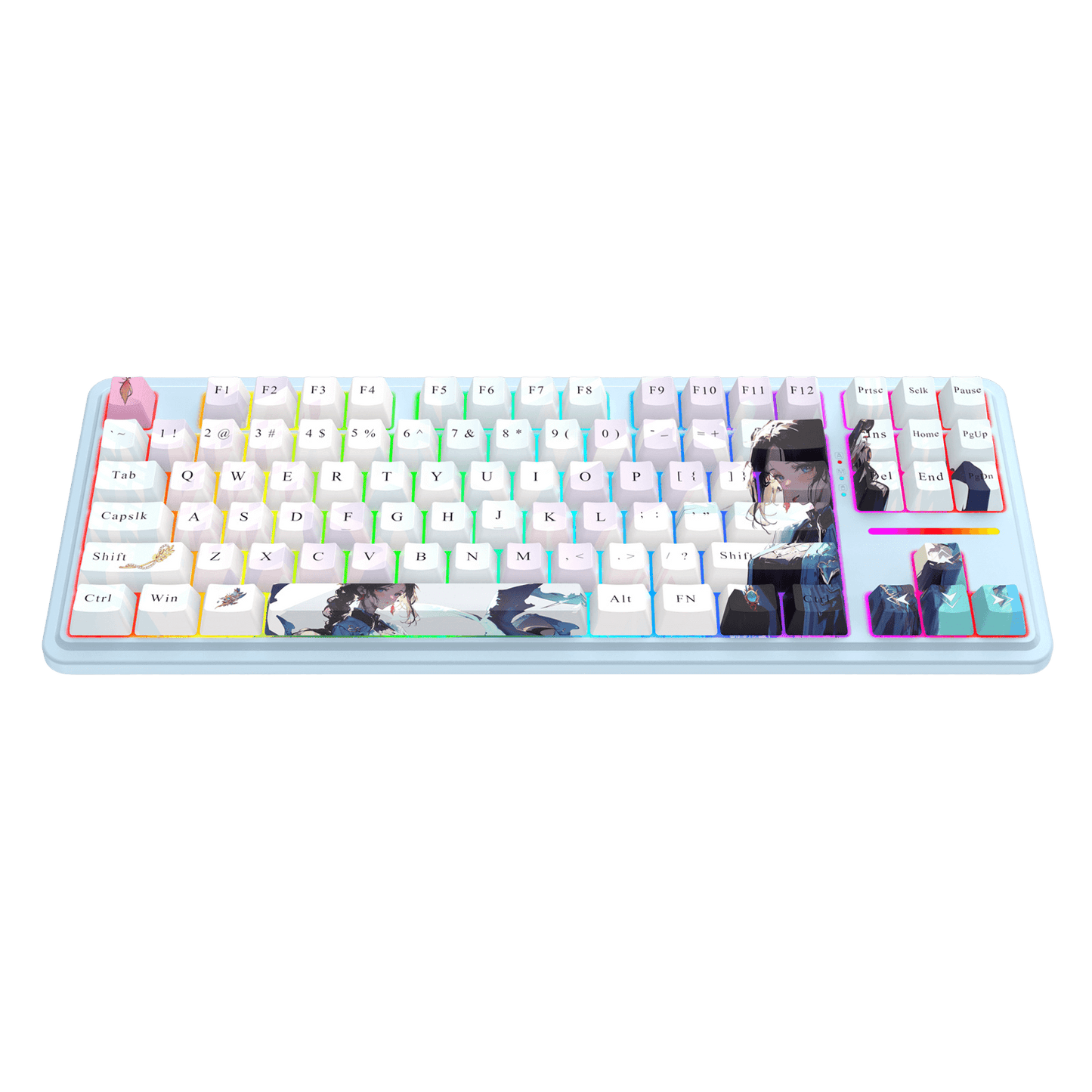 Redragon K728 PRO SE 80% 87 Keys Wireless Gasket RGB Gaming Keyboard, 3-Mode Anime Mechanical Keyboard w/Hot-Swap Socket, Dedicated Knob Control & 5-Layer Noise Dampening, Custom Hi-Fi Linear Switch