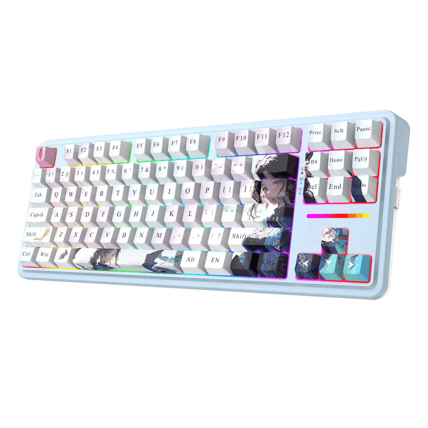 Redragon K728 PRO SE 80% 87 Keys Wireless Gasket RGB Gaming Keyboard, 3-Mode Anime Mechanical Keyboard w/Hot-Swap Socket, Dedicated Knob Control & 5-Layer Noise Dampening, Custom Hi-Fi Linear Switch