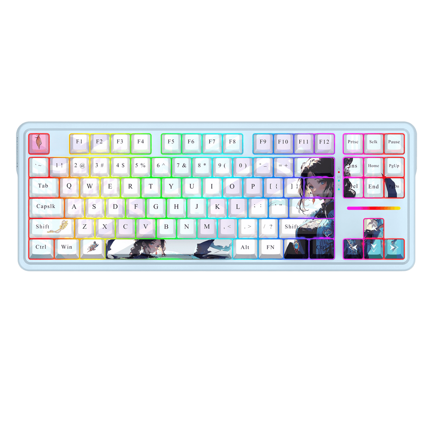 Redragon K728 PRO SE 80% 87 Keys Wireless Gasket RGB Gaming Keyboard, 3-Mode Anime Mechanical Keyboard w/Hot-Swap Socket, Dedicated Knob Control & 5-Layer Noise Dampening, Custom Hi-Fi Linear Switch
