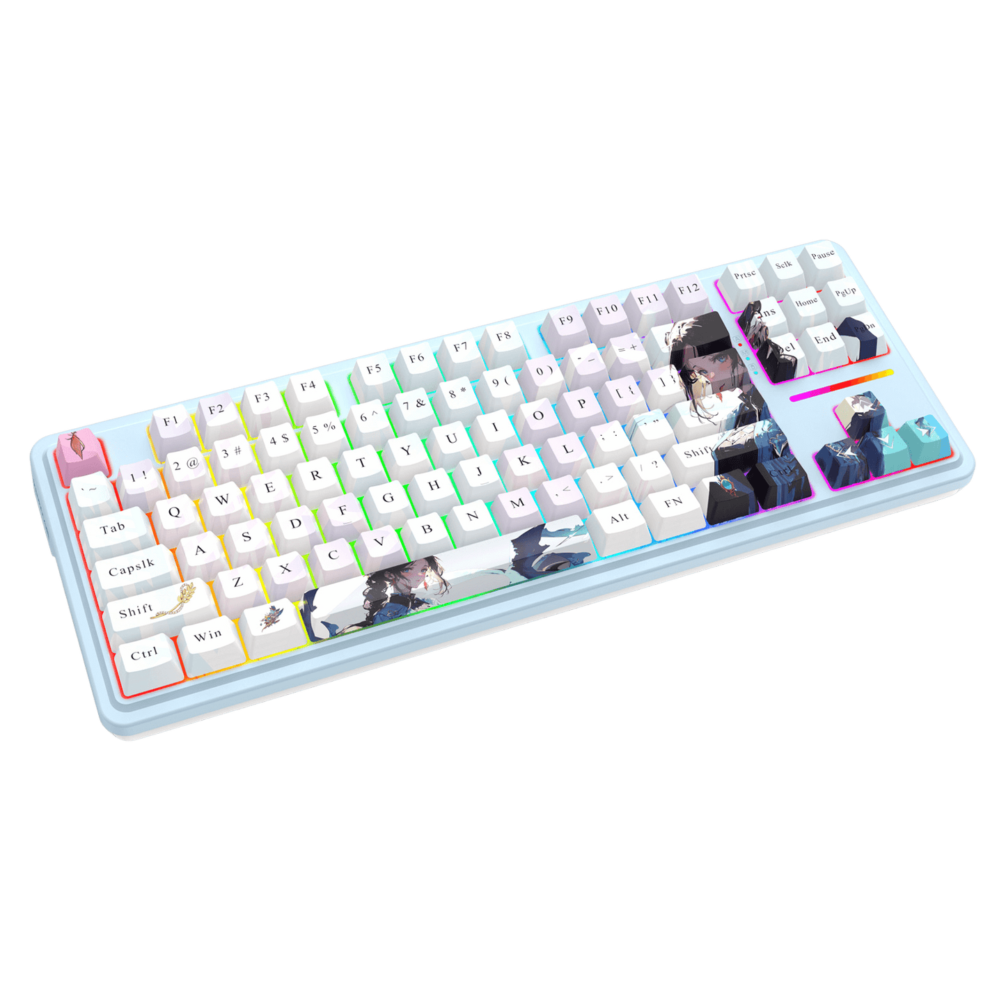 Redragon K728 PRO SE 80% 87 Keys Wireless Gasket RGB Gaming Keyboard, 3-Mode Anime Mechanical Keyboard w/Hot-Swap Socket, Dedicated Knob Control & 5-Layer Noise Dampening, Custom Hi-Fi Linear Switch