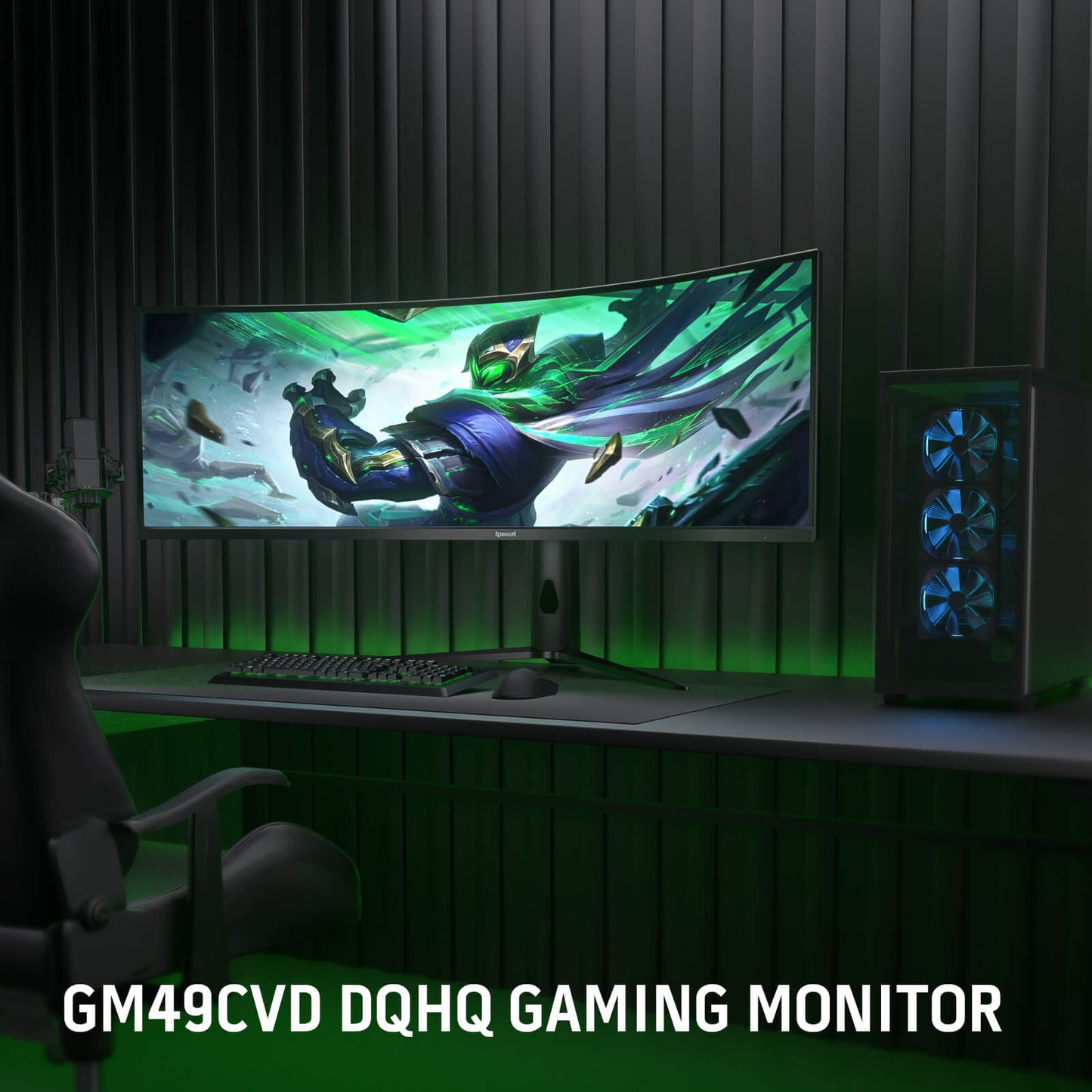 Redragon 49" Curve Gaming Monitor - DQHD 5120x1440, 32:9, 240Hz, 2.2ms, Support FreeSync & G-Sync, KVM, Eye Care, DisplayPort HDMI, Tilt Adjustable, Ultrawide 1000R Curve Computer Monitor