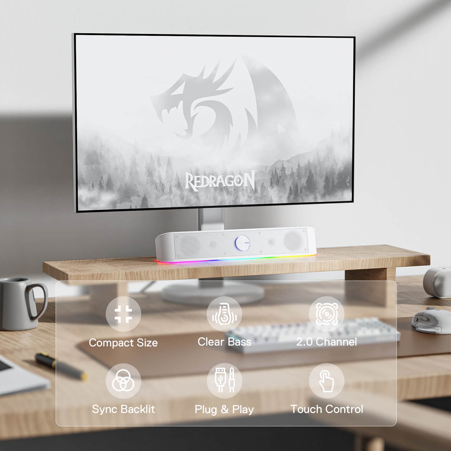 Redragon GS560 RGB Desktop Soundbar(Open-box)