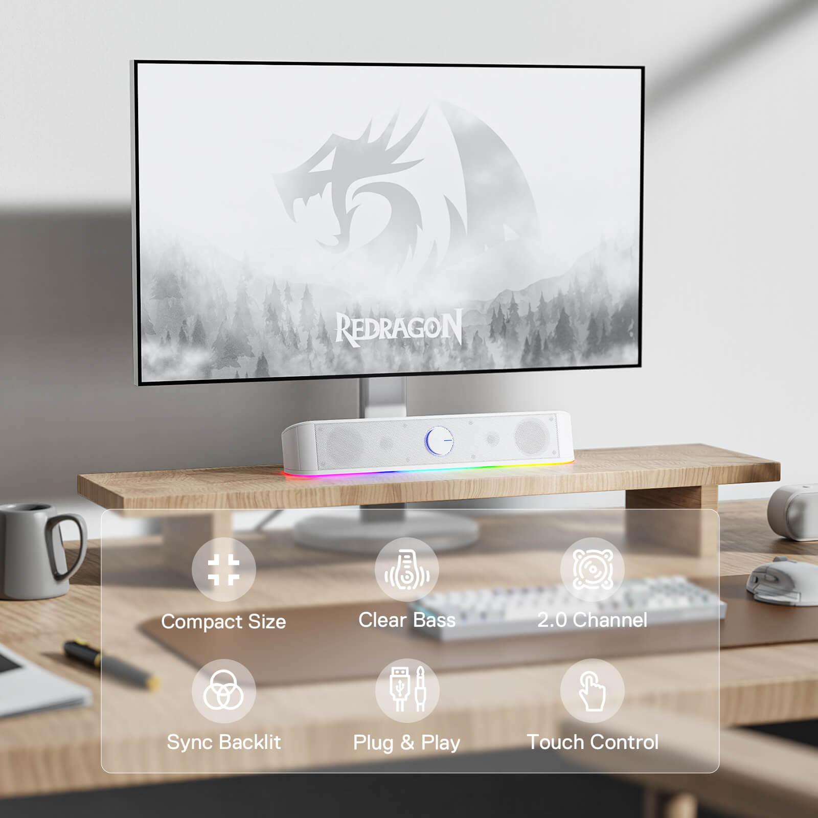 Redragon GS560 RGB Desktop Soundbar(Open-box)
