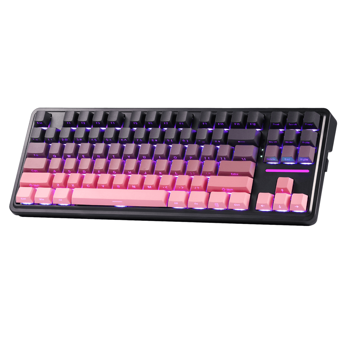 Redragon K728 PRO 80% Wireless Gasket Gaming Keyboard, 3-Mode 87 Keys TKL Mechanical Keyboard w/South-Facing LED & Hot-Swap Socket, 5-Layer Noise Dampening, Custom Linear Switch, PBT Gradient Keycaps