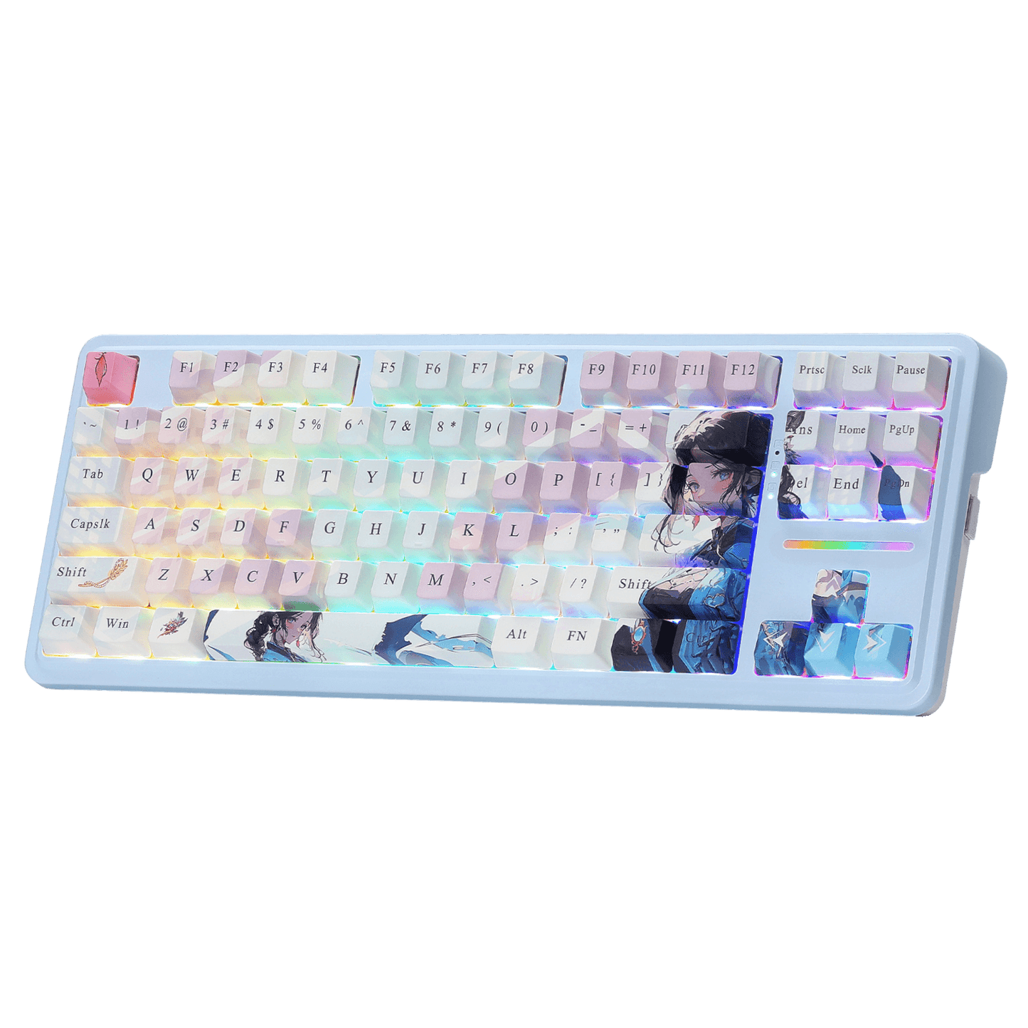 Redragon K728 PRO SE 80% 87 Keys Wireless Gasket RGB Gaming Keyboard, 3-Mode Anime Mechanical Keyboard w/Hot-Swap Socket, Dedicated Knob Control & 5-Layer Noise Dampening, Custom Hi-Fi Linear Switch