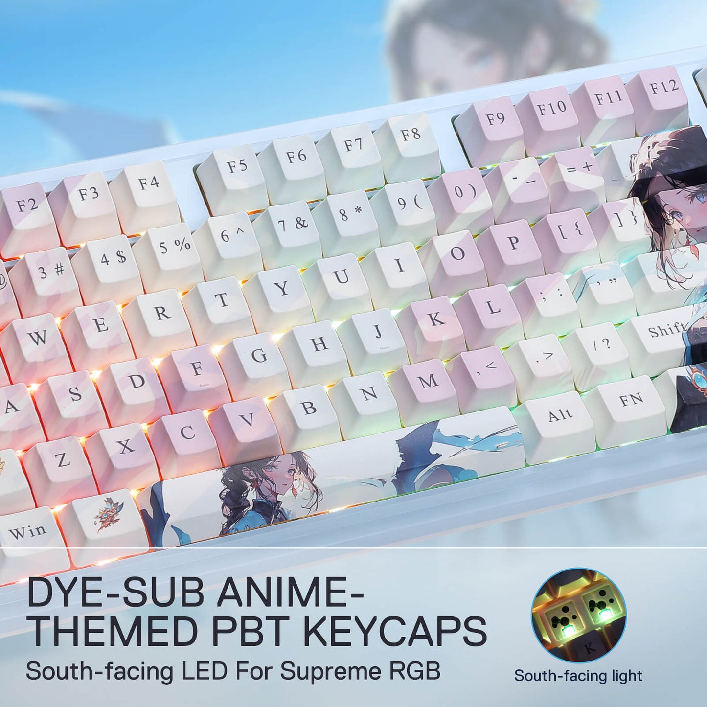 Redragon K728 PRO SE 80% 87 Keys Wireless Gasket RGB Gaming Keyboard, 3-Mode Anime Mechanical Keyboard w/Hot-Swap Socket, Dedicated Knob Control & 5-Layer Noise Dampening, Custom Hi-Fi Linear Switch