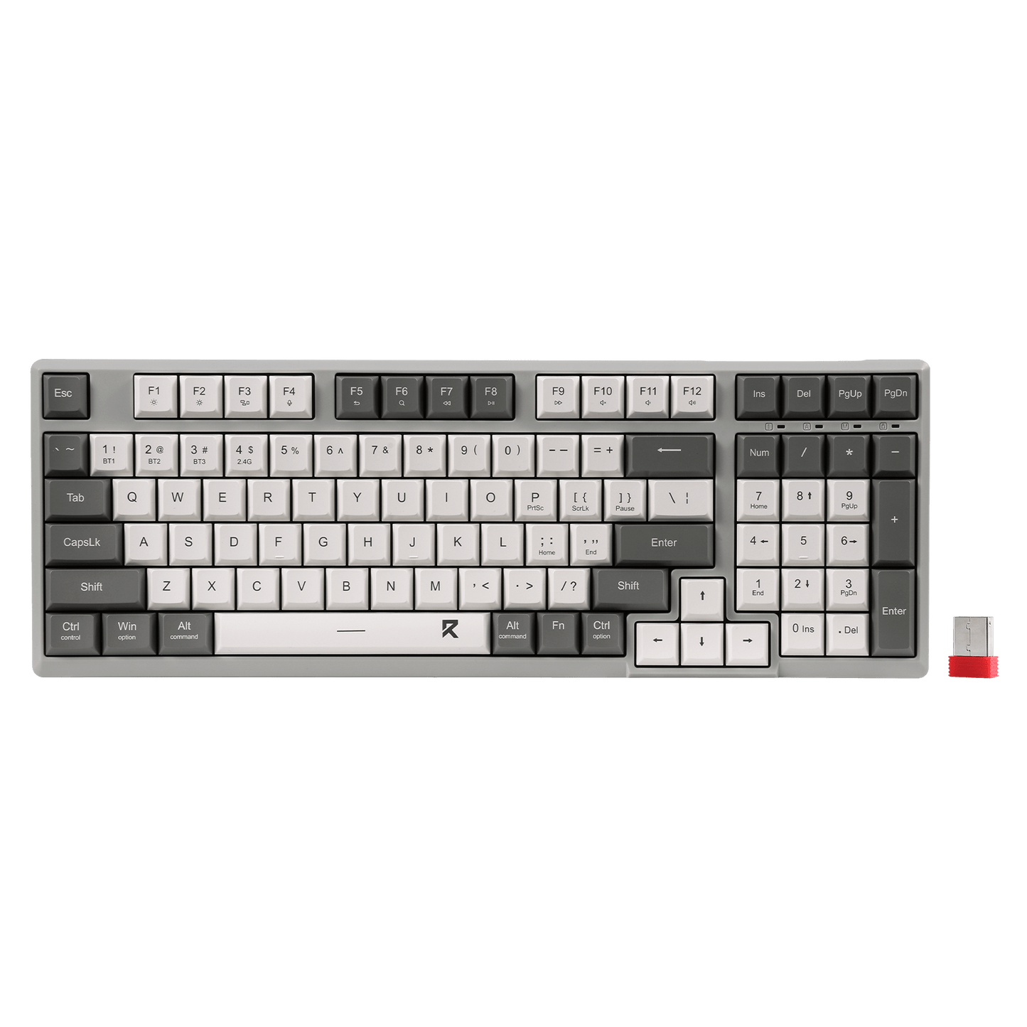Redragon BK7114 96% 98 Keys Scissor Mechanism Slim Wireless Keyboard White Grey