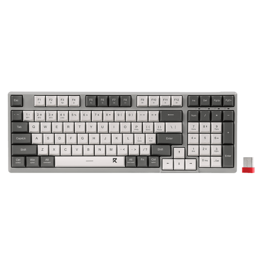 Redragon BK7114 96% 98 Keys Scissor Mechanism Slim Wireless Keyboard White Grey