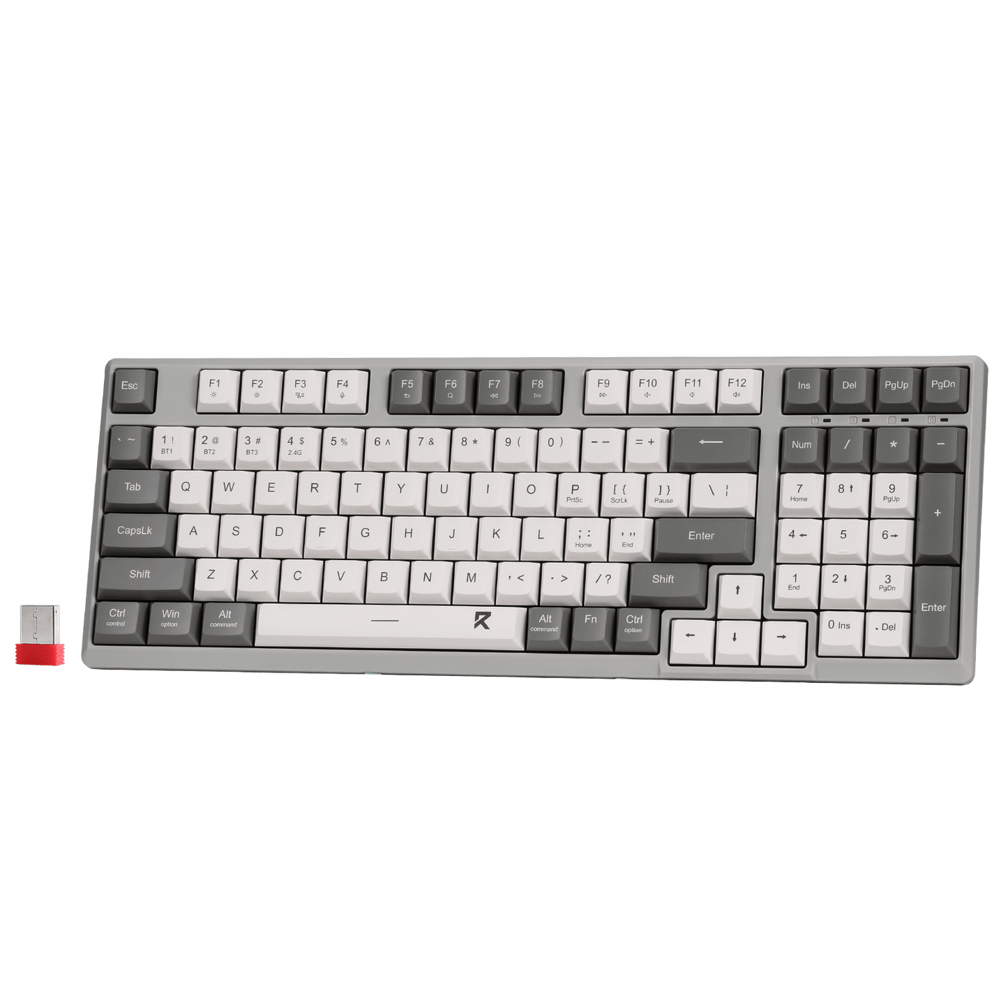 Redragon BK7114 96% 98 Keys Scissor Mechanism Slim Wireless Keyboard White Grey