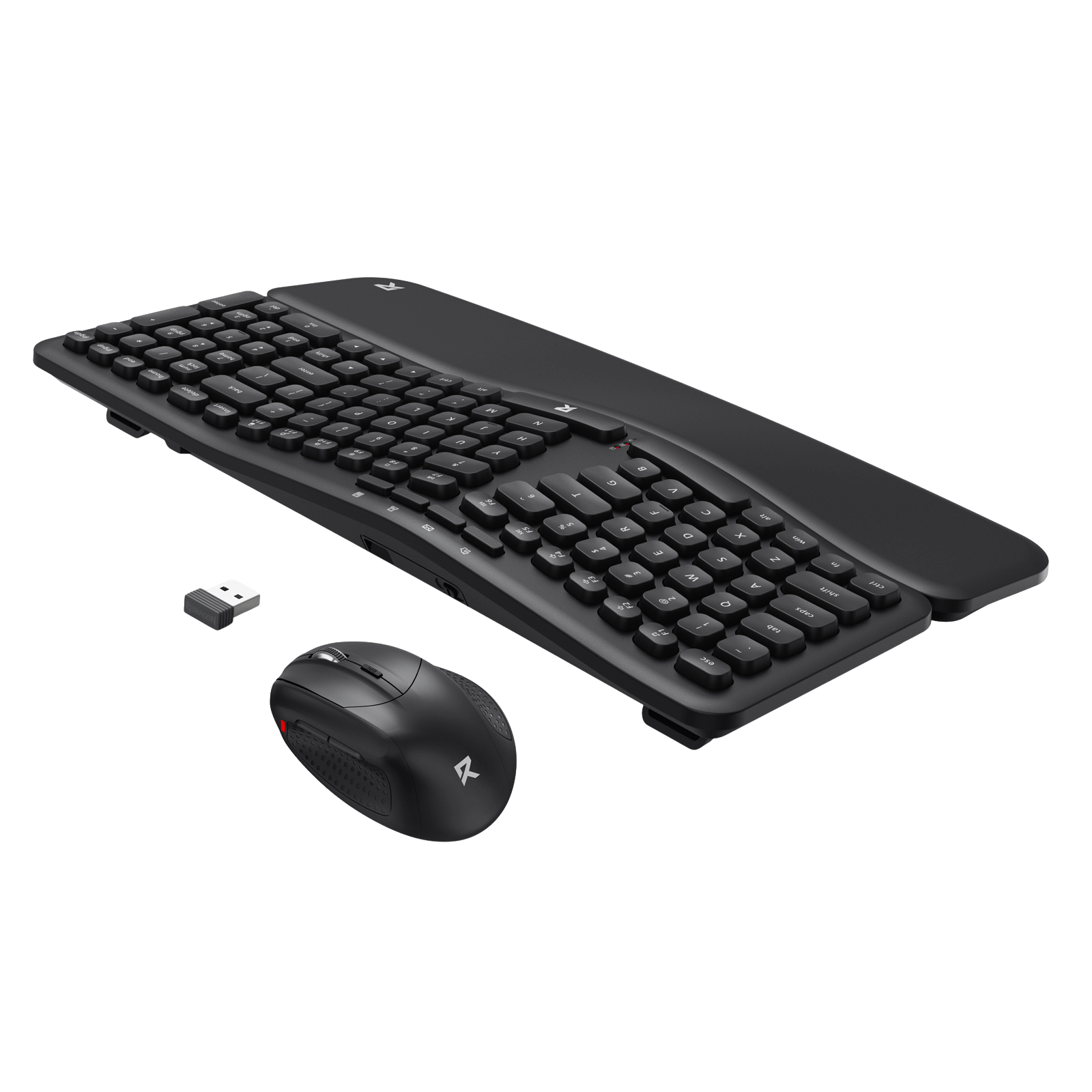 Redragon BS7162 Wireless Keyboard and Mouse Combo, 108 Keys 2.4Ghz Wireless Low-Profile Membrane Keyboard w/Sloping Comfy Design, Wrist Rest, 4000 DPI Max Ergonomic Mouse