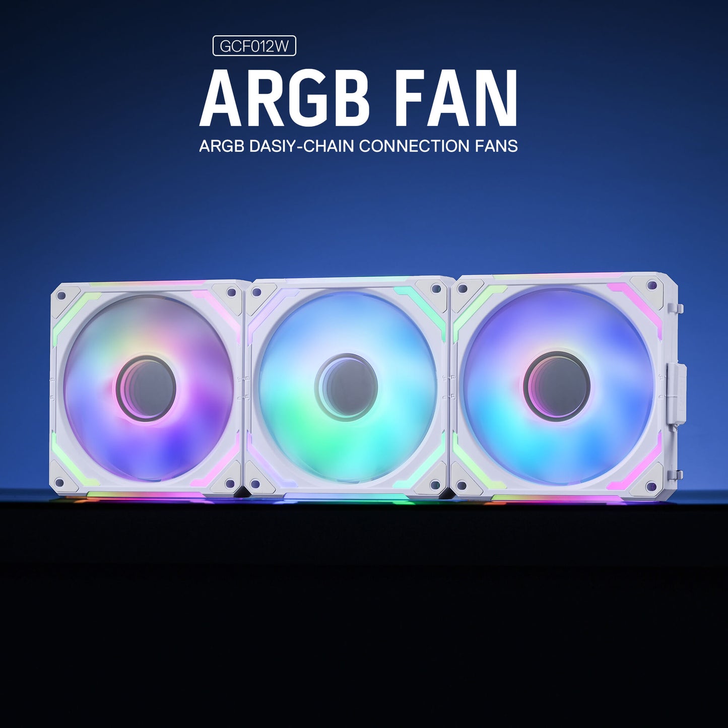 Redragon GCF012 Reverse 120mm PC Case Fan, Daisy-Chain Connection, 5V 3Pin ARGB Lighting, 4 Pin PWM Case Fan, for Radiator/Computer Case Cooling, 120x120x25mm, 3 Pack, Black
