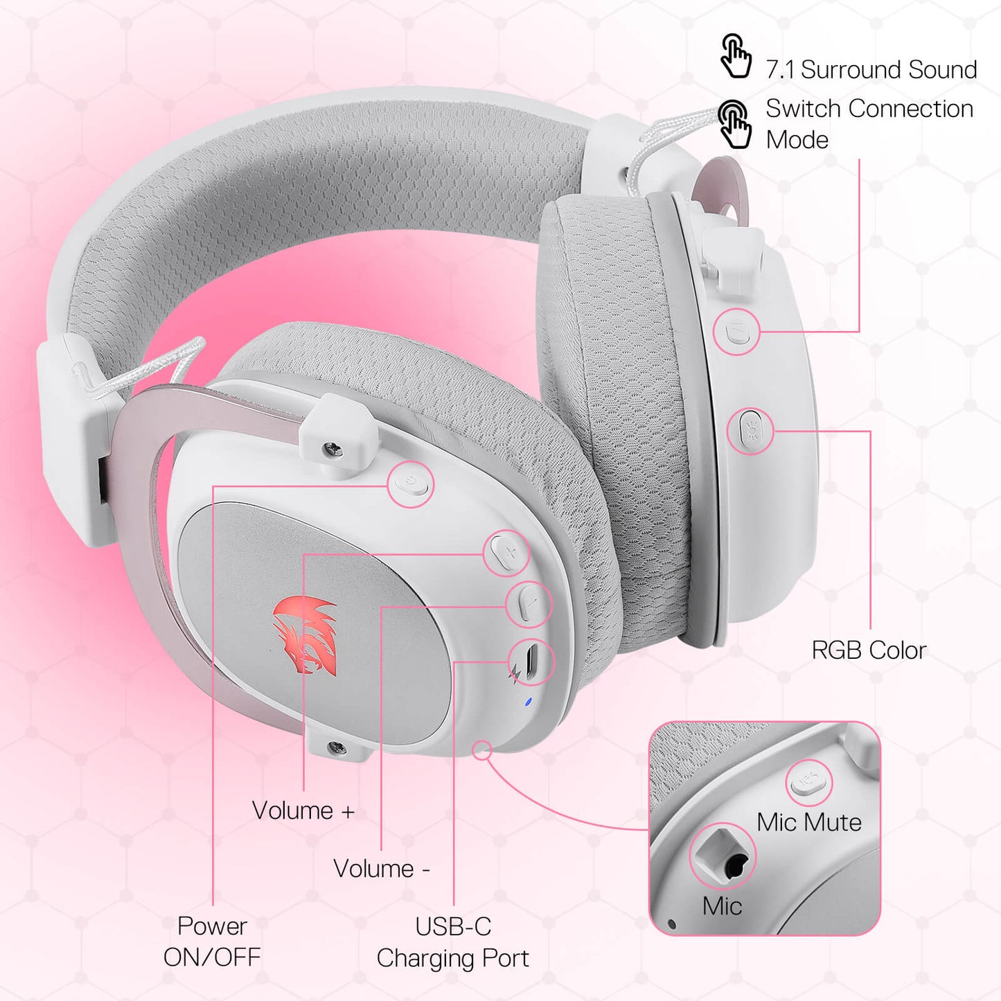 Redragon H510 White gaming headsets