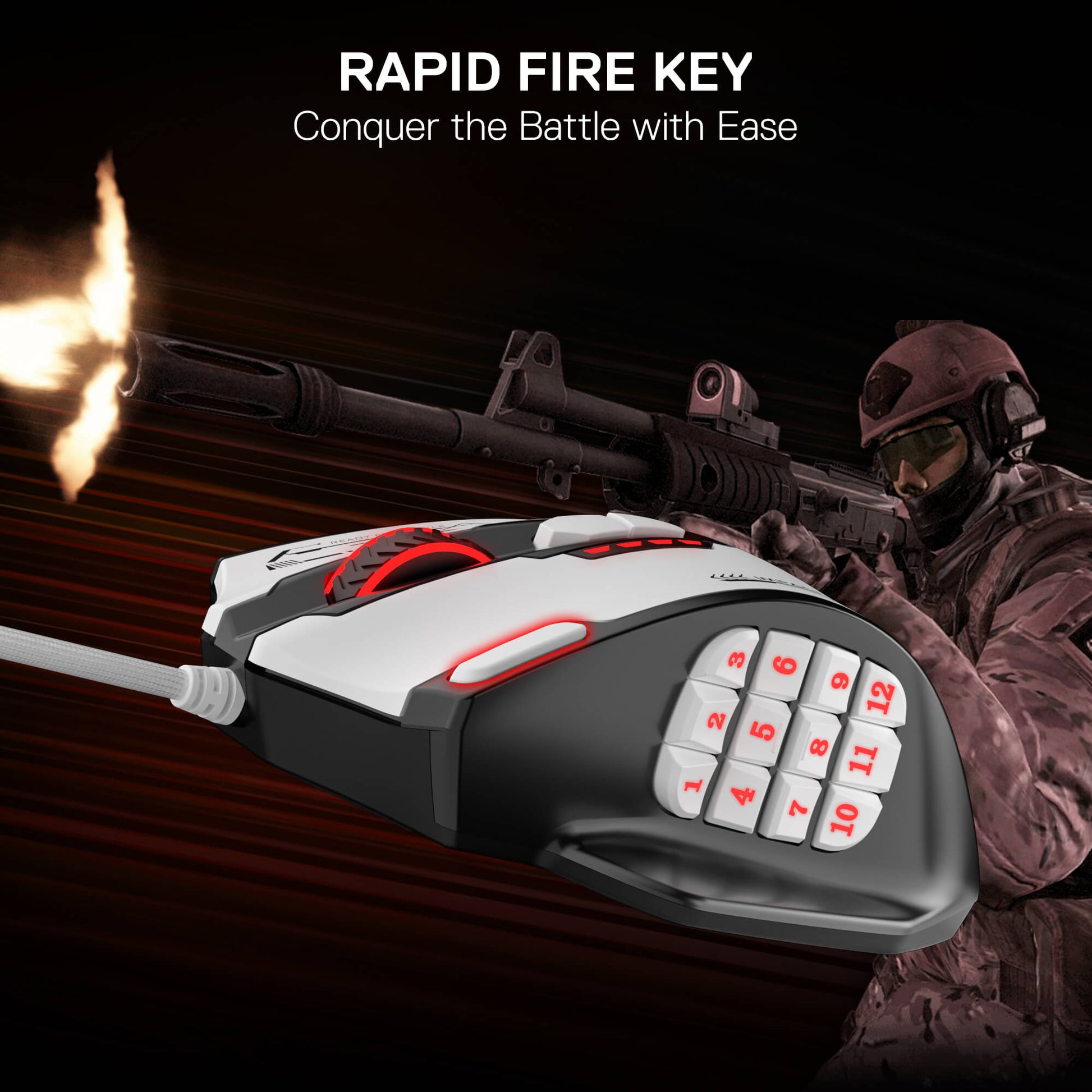 Redragon M908 Impact RGB LED MMO Gaming Mouse Optical Wired Ergonomic Mouse with Max 24,000DPI, High Precision