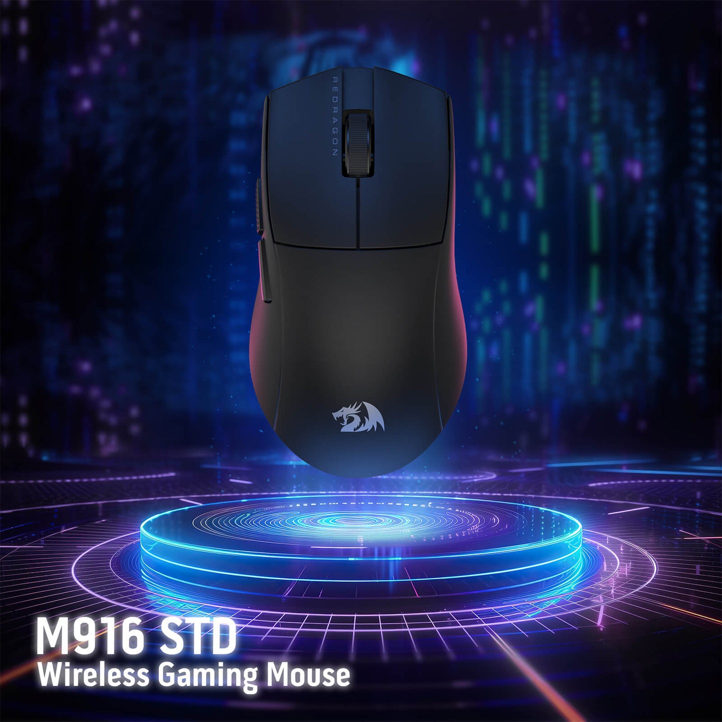 Redragon M916 STD 3-Mode Wireless Gaming Mouse, 49G Ultra-Light 24K DPI Mice w/Ergonomic Natural Grip Build, Full Programmable Buttons, Software Supports DIY Keybinds & DPI