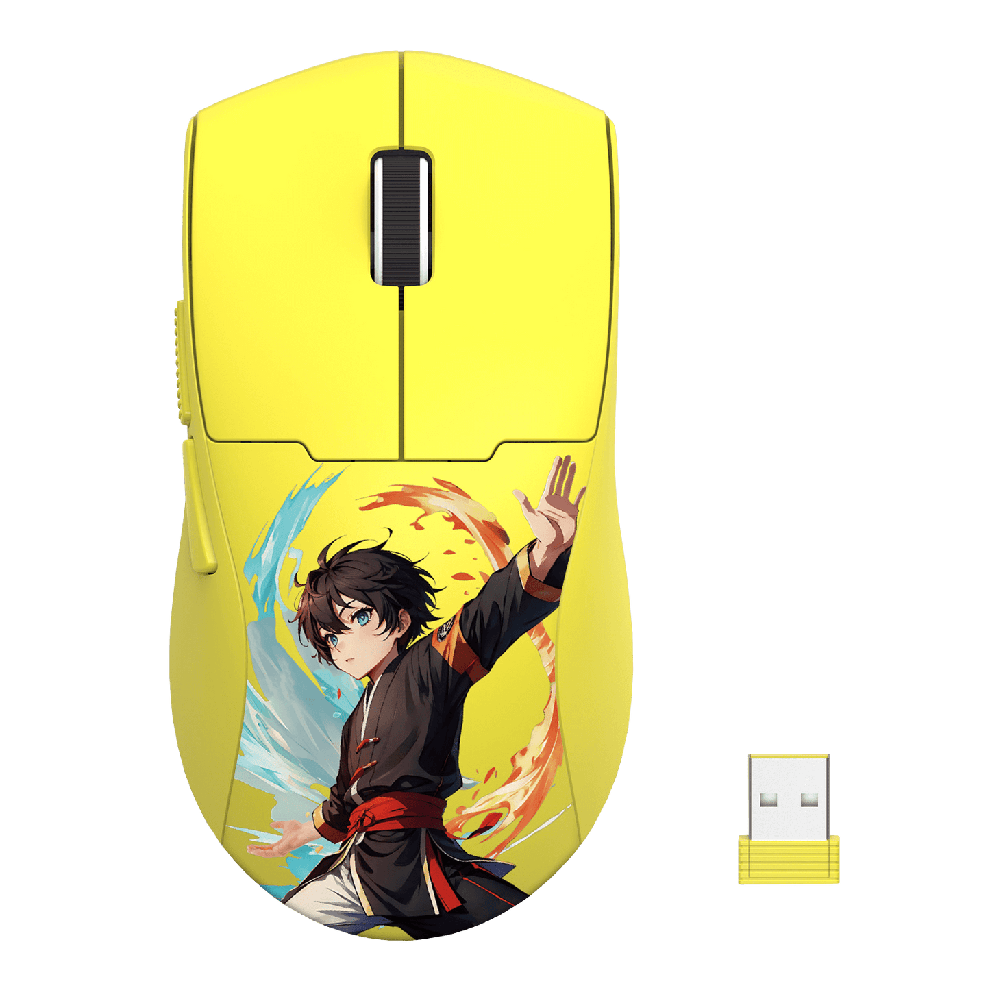 Redragon M918 MAX 3-Mode Wireless Gaming Mouse, 49G Ultra-Light 26K DPI Gamer Mouse w/Ergonomic Natural Grip Build, Full Programmable Buttons, Software Supports DIY Keybinds & DPI, Yellow