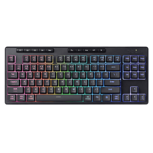 Redragon K516 PRO Shiva TKL RGB Wireless Membrane Gaming Keyboard, 87 Keys Mechanical-Feel Keyboard w/Smooth Linear Switch, On-Board Macro & Multimedia Keys, 16.8M RGB Backlit, Software Supported