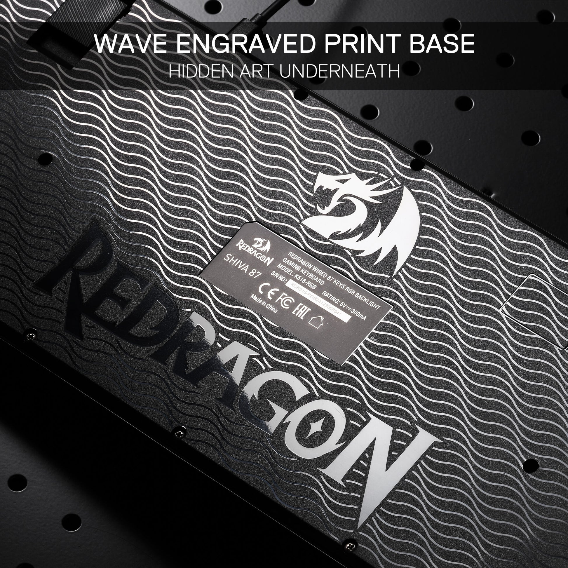 Redragon K516 Shiva TKL Wired RGB Membrane Gaming Keyboard, 87 Keys Mechanical-Feel Keyboard w/Smooth Linear Switch, On-Board Macro & Dedicated Multimedia Keys, 16.8M RGB Backlit, Software Supported