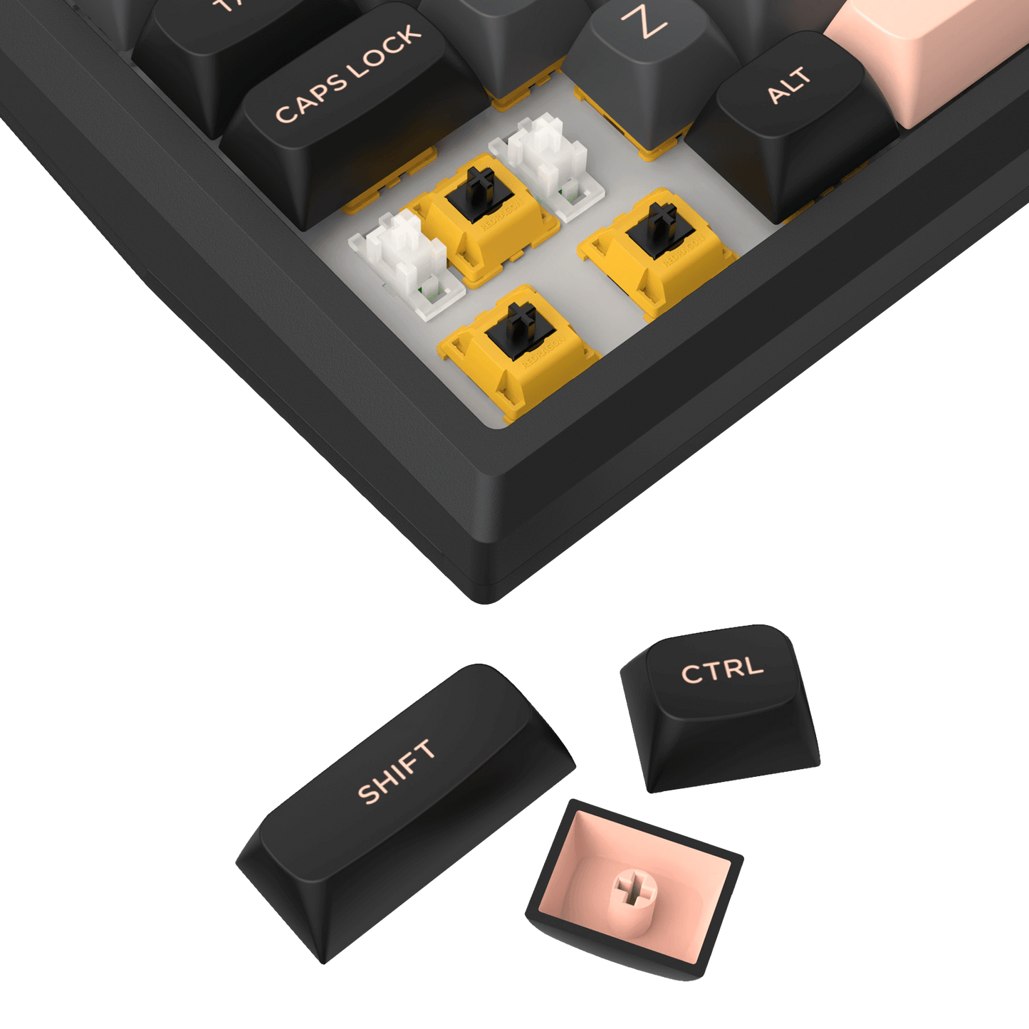 Redragon K720 Wireless CNC Gasket Gaming Keyboard w/Hype Screen & Knob, 81 Keys Mechanical Keyboard, Smart 1.14’’ TFT Info Display, 5-Layer Noise Dampening, Custom Linear Switch, Dawn Sakura Color