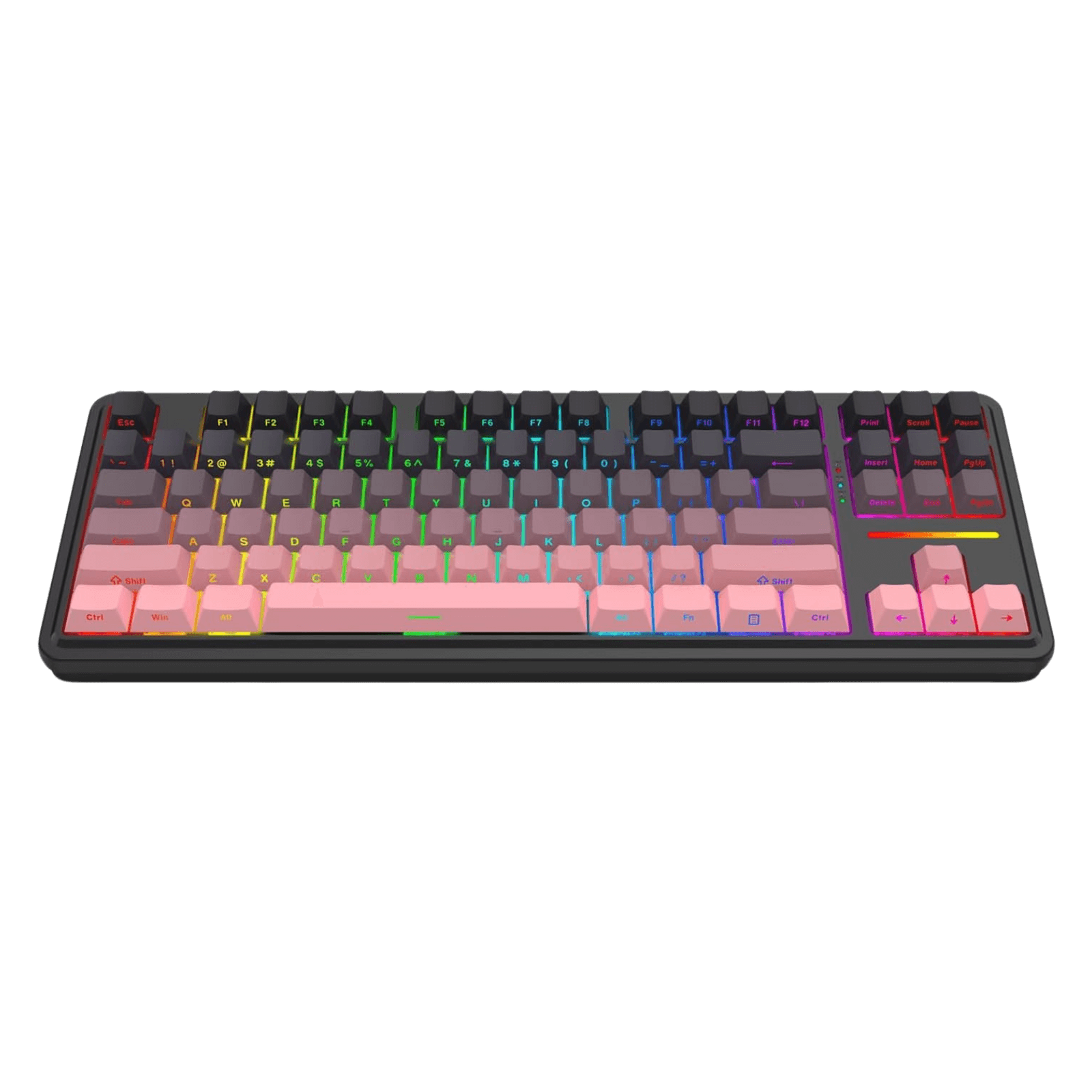 Redragon K728 PRO 80% Wireless Gasket Gaming Keyboard, 3-Mode 87 Keys TKL Mechanical Keyboard w/South-Facing LED & Hot-Swap Socket, 5-Layer Noise Dampening, Custom Linear Switch, BlackPink PBT Gradient Keycaps