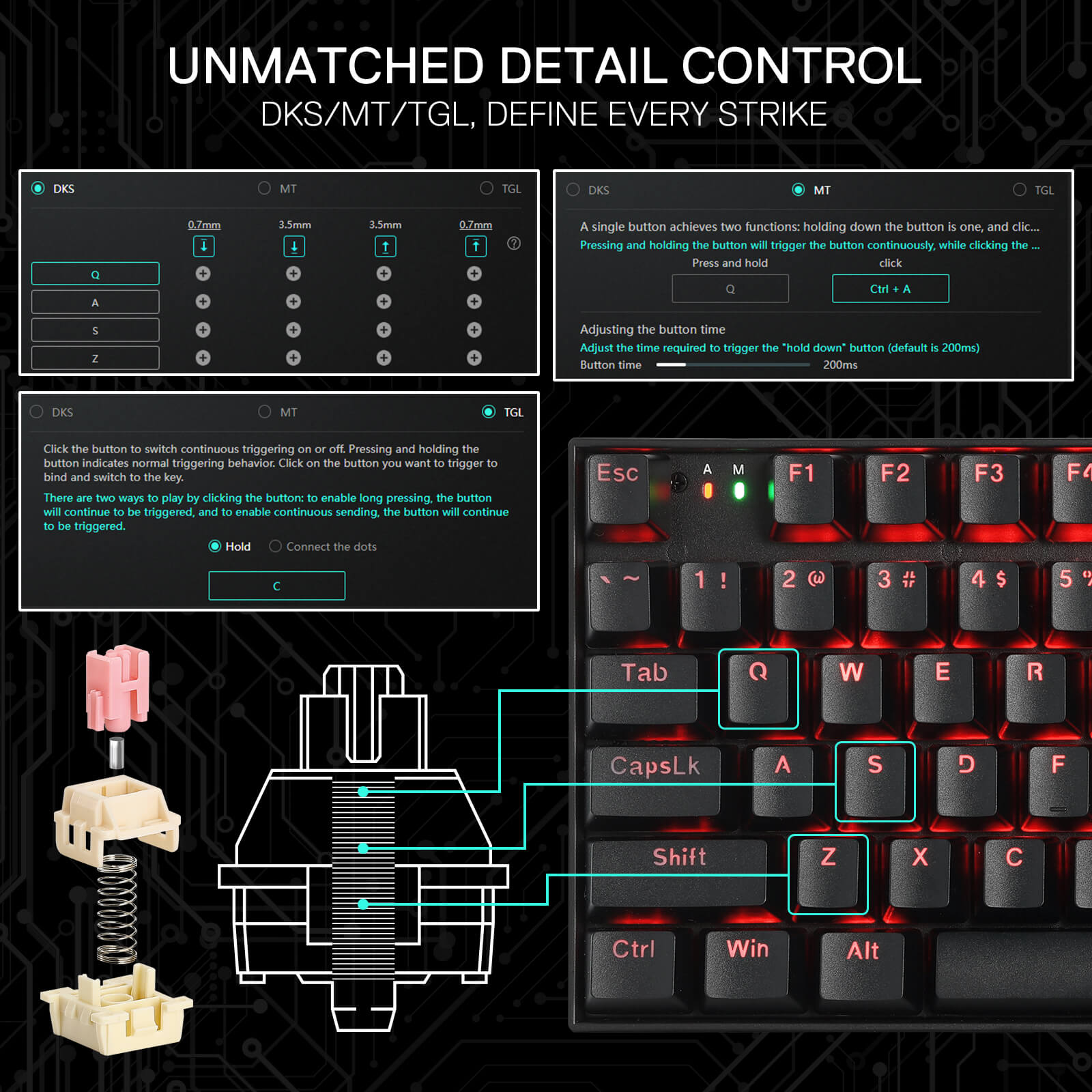 Redragon K736 PRO Rapid Trigger Wireless Gaming Keyboard, 90% 94 Keys 3-Mode HE Magnetic Mechanical Keyboard w/Hyper-Fast Actuation, Dedicated Magnetic Switch, Actuation Point Adjustable