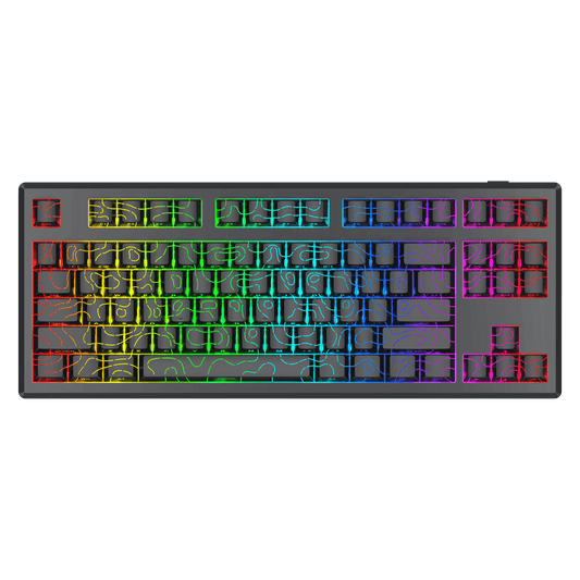 Redragon K737 PRO Wireless 87 Keys Gasket Gaming Keyboard, 80% Premium CNC Aluminum Mechanical Keyboard, Hot-Swap South-Facing LED Socket, 5-Layer Noise Dampening, Side-Printed PBT Contour Line Keycap
