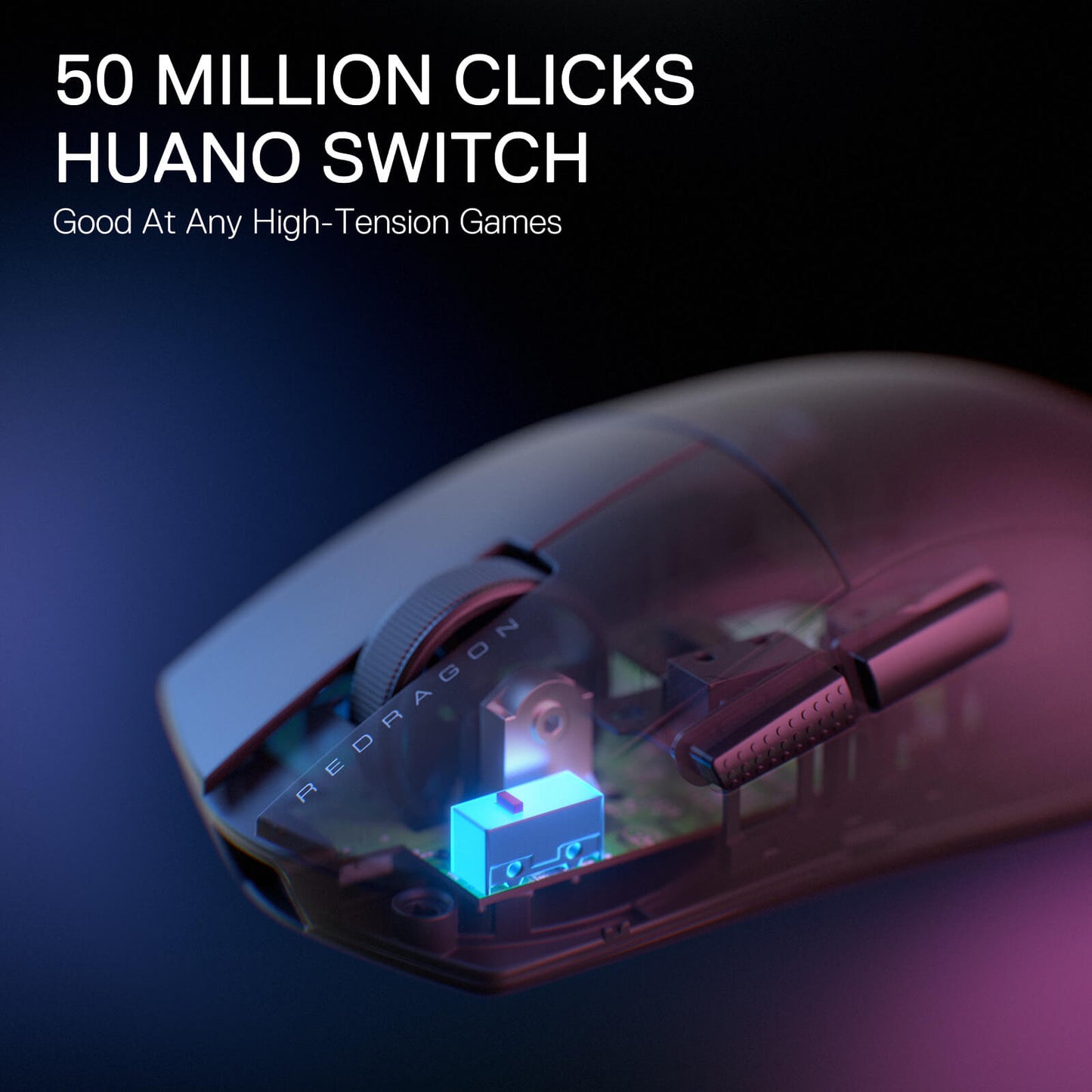 Redragon M916 LIT Wireless 1K Polling Rate Gaming Mouse, 49G Ultra-Light 30,000 Max DPI Gaming Mice w/Ergonomic Natural Grip Build, Full Programmable Buttons, Software Supports DIY Keybinds & DPI