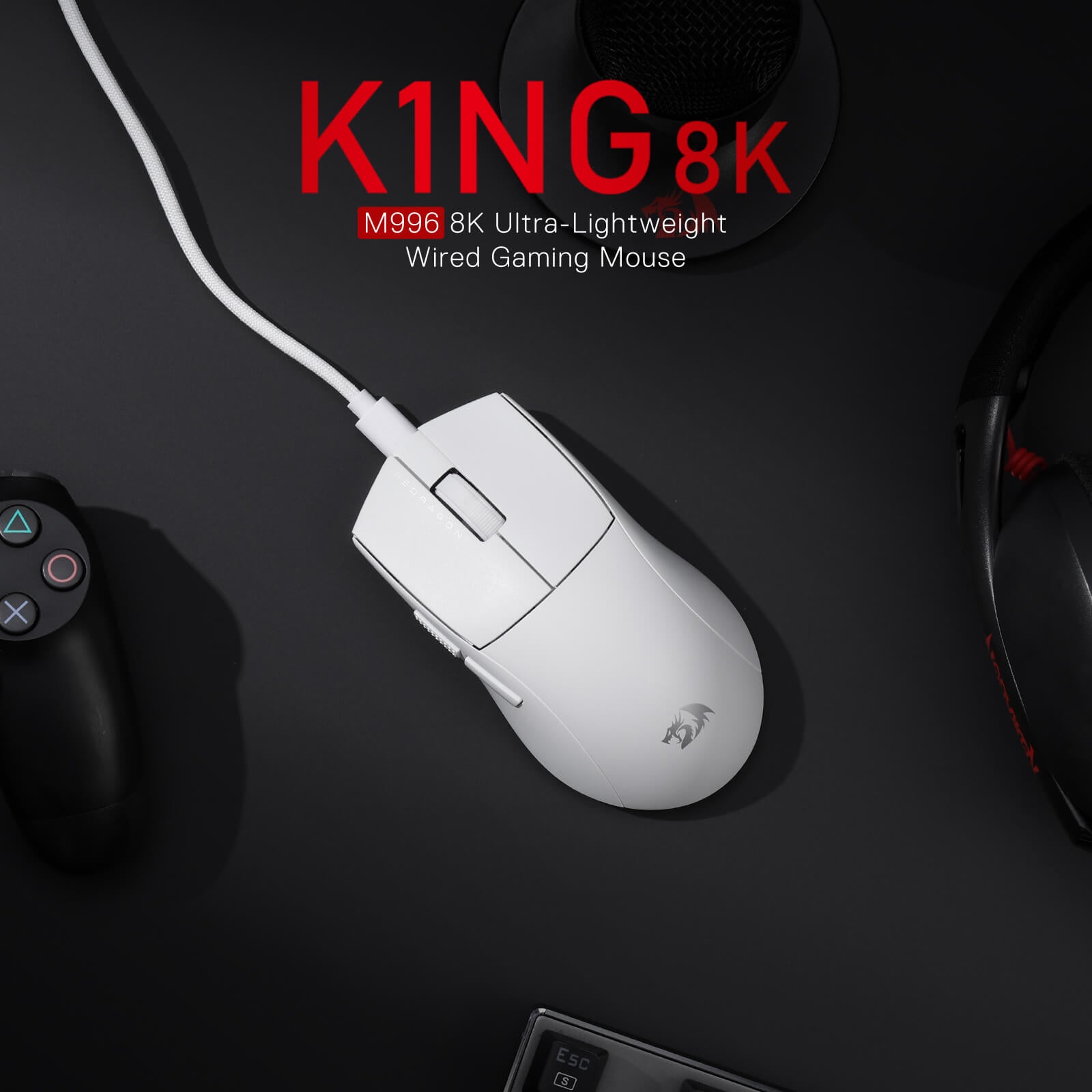 Redragon K1NG 8K M996 Ultra-Lightweight Wired Gaming Mouse