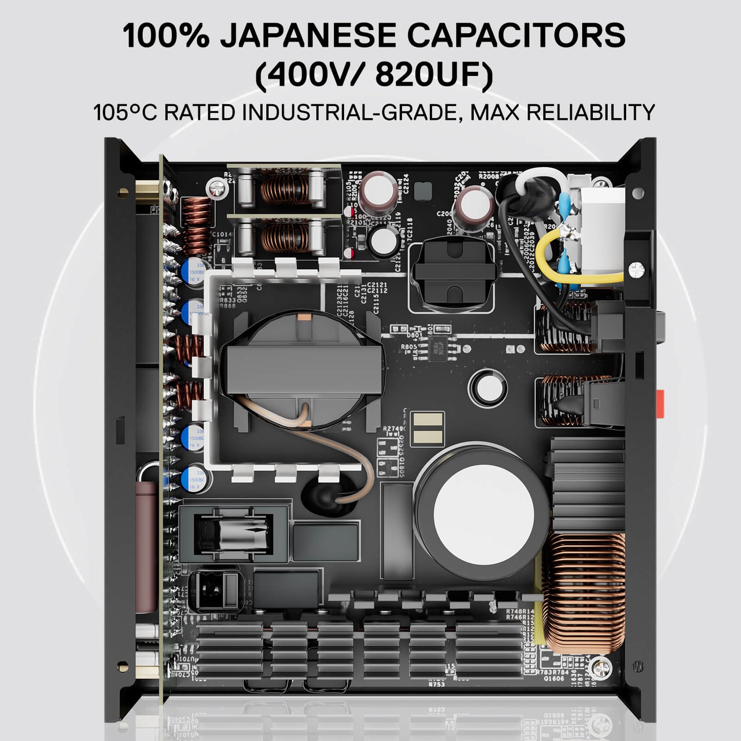 Redragon RGPS PRO 80+ Gold 1000 Watt Power Supply w/Upgraded ATX 3.1 & PCIe 5.1 Fully Modular, Compact 150mm Size, Smart ECO Low Noise Fan, 100% Japanese Capacitors, Full Mod Cables