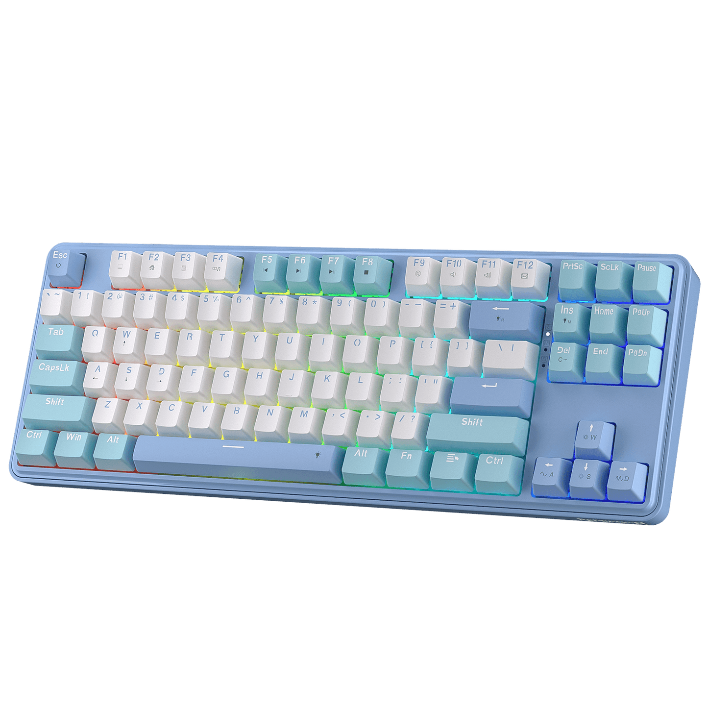 Redragon K707 80% Wired Gasket RGB Gaming Keyboard, 3-Modes 87 Keys TKL Mechanical Keyboard w/Hot-Swap Socket, Mixed Color Keycaps & 4-Layer Noise Dampening, Custom Linear Switch