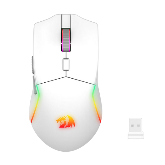 Redragon M730 PRO Wireless Lightweight RGB Gaming Mouse 10000 DPI
Cable-Free 0 Delay, Redefine Keybinding Macro, Vibing Backlight, Ergonomic Grip Body Comfort, White & Grey | show