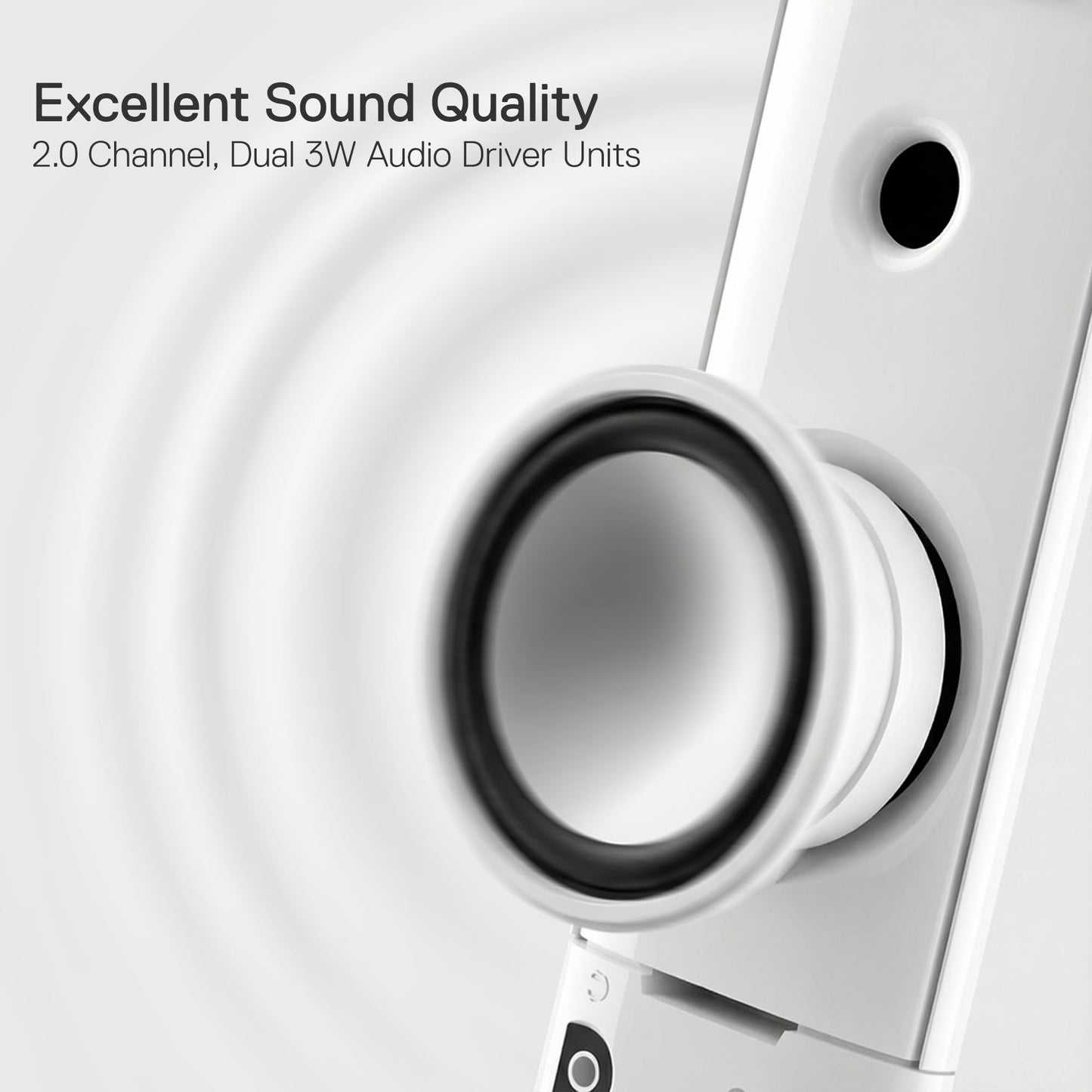 Redragon GS550 PC Gaming Speakers, 2.0 Channel Desktop Computer Sound Bar with Compact Maneuverable Size, Headphone Jack, Quality Bass & Decent Red Backlit, USB Powered w/ 3.5mm Cable, White