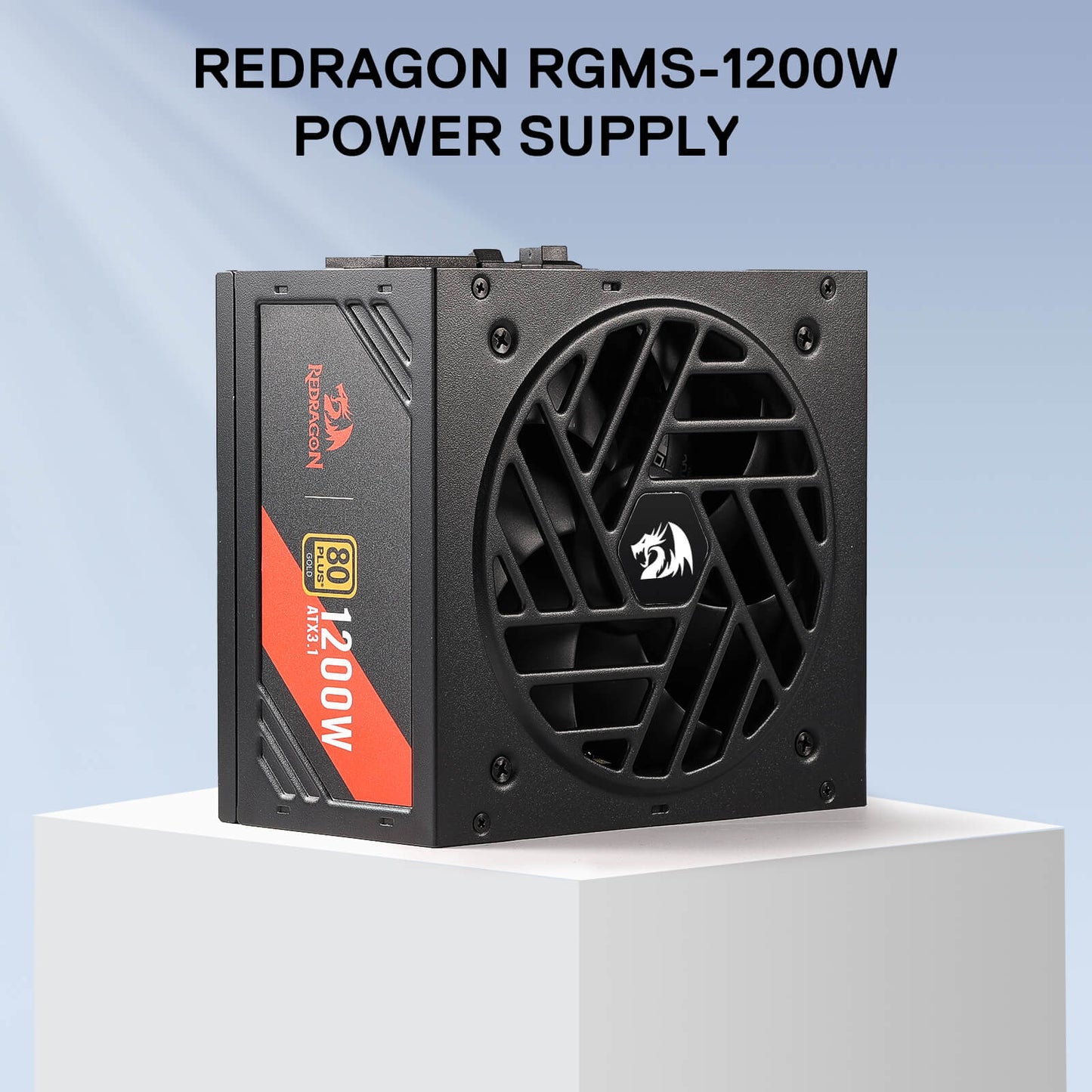 Redragon RGMS-1200W PRO 80+ Gold 1200 Watt Power Supply w/Upgraded ATX 3.1 & PCIe 5.1 Fully Modular, Compact 150mm Size, Smart ECO Low Noise Fan, 100% Japanese Capacitors, Full Mod Cables, Black