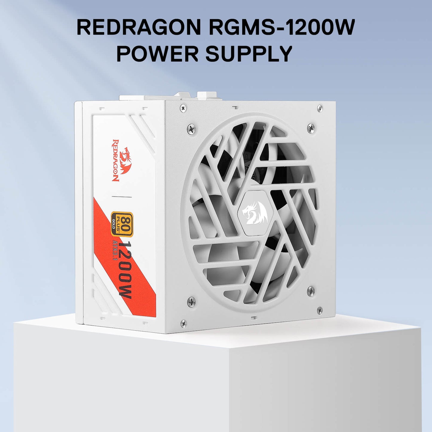 Redragon RGMS-1200W PRO 80+ Gold 1200 Watt Power Supply w/Upgraded ATX 3.1 & PCIe 5.1 Fully Modular, Compact 150mm Size, Smart ECO Low Noise Fan, 100% Japanese Capacitors, Full Mod Cables, White