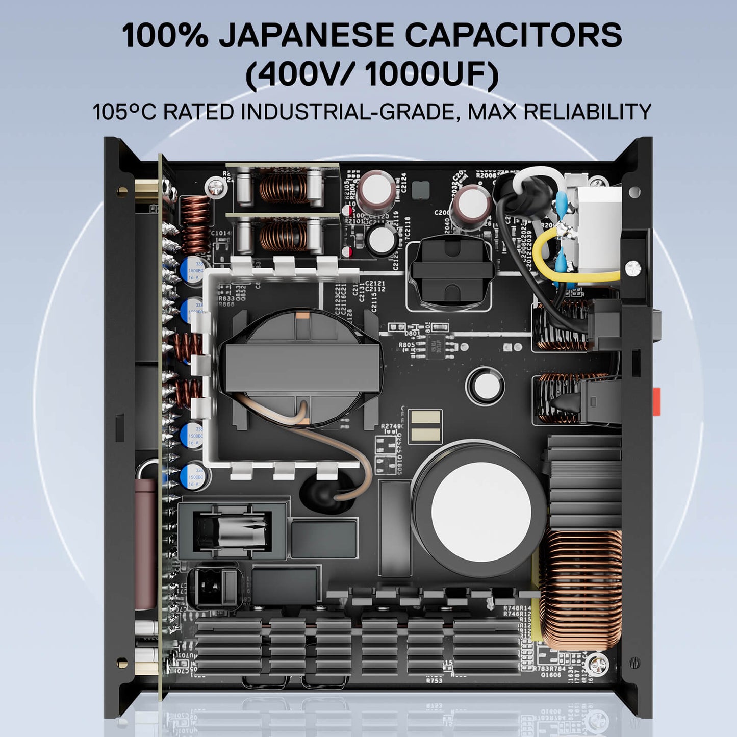Redragon RGMS-1200W PRO 80+ Gold 1200 Watt Power Supply w/Upgraded ATX 3.1 & PCIe 5.1 Fully Modular, Compact 150mm Size, Smart ECO Low Noise Fan, 100% Japanese Capacitors, Full Mod Cables, White