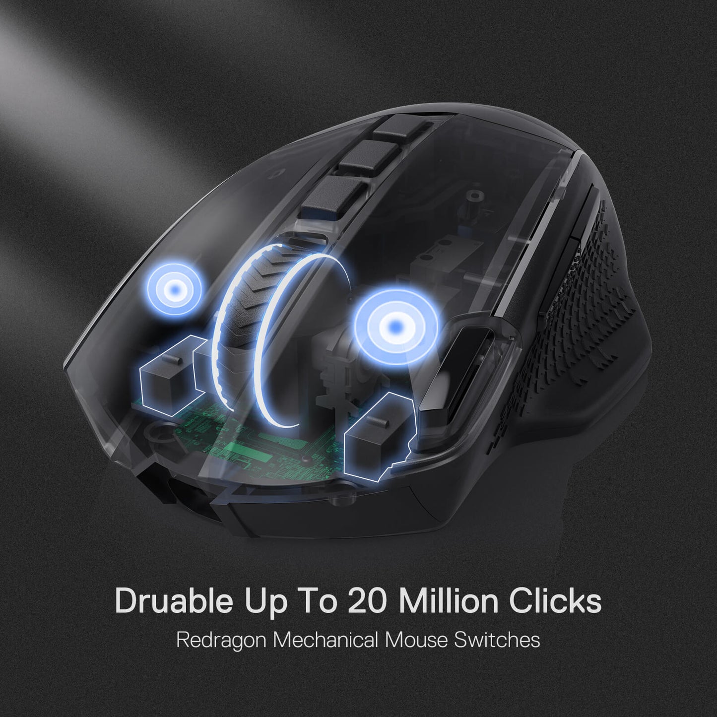 Redragon M991 Wireless Gaming Mouse, 26000 DPI 3-Mode Mice with Professional Sensor, Durable Power Capacity, Customizable Macro and RGB Backlight for PC/Mac/Laptop, Black