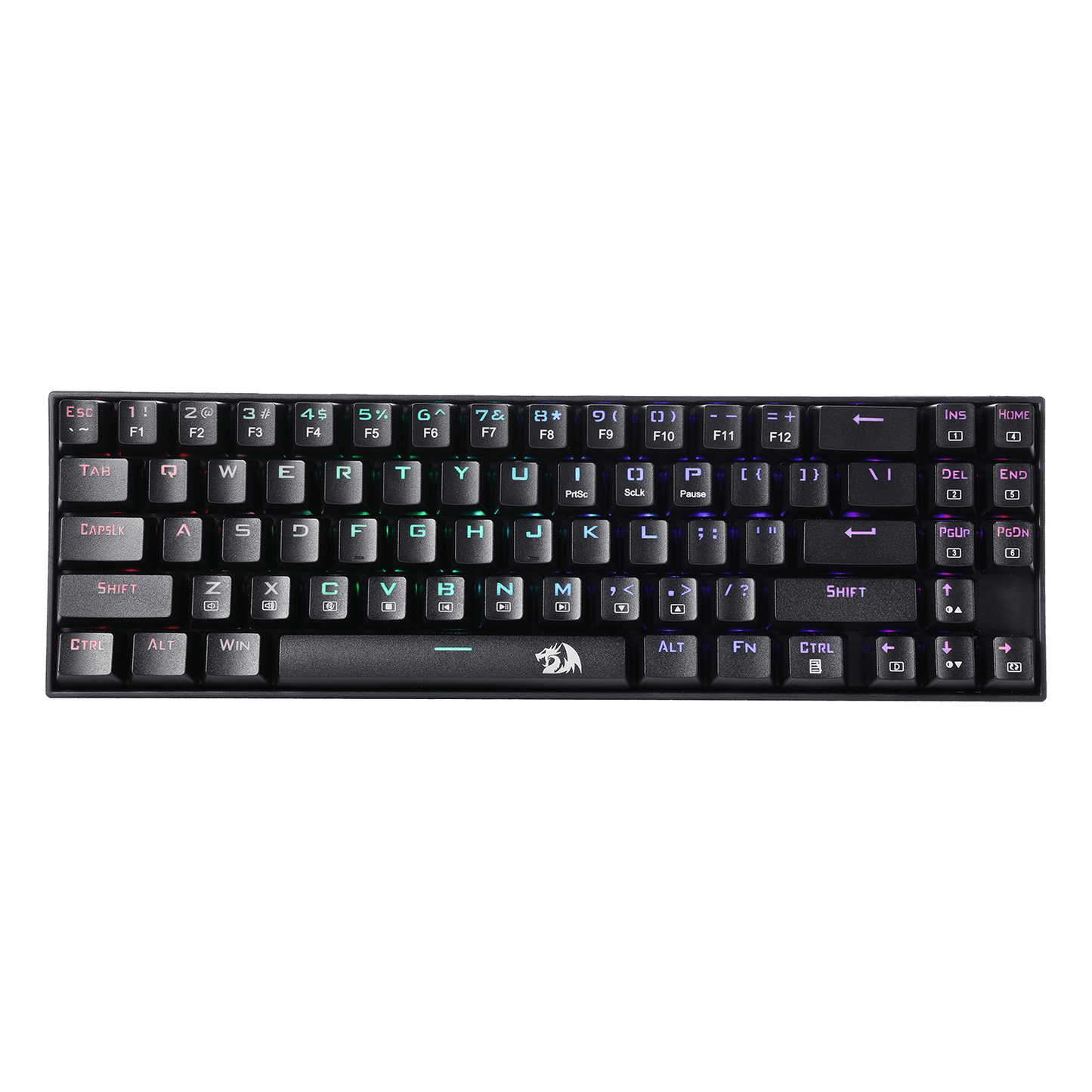 60 Compact 70 Key Tenkeyless RGB Backlit Computer Keyboard with Red Switches for Windows PC Gamers