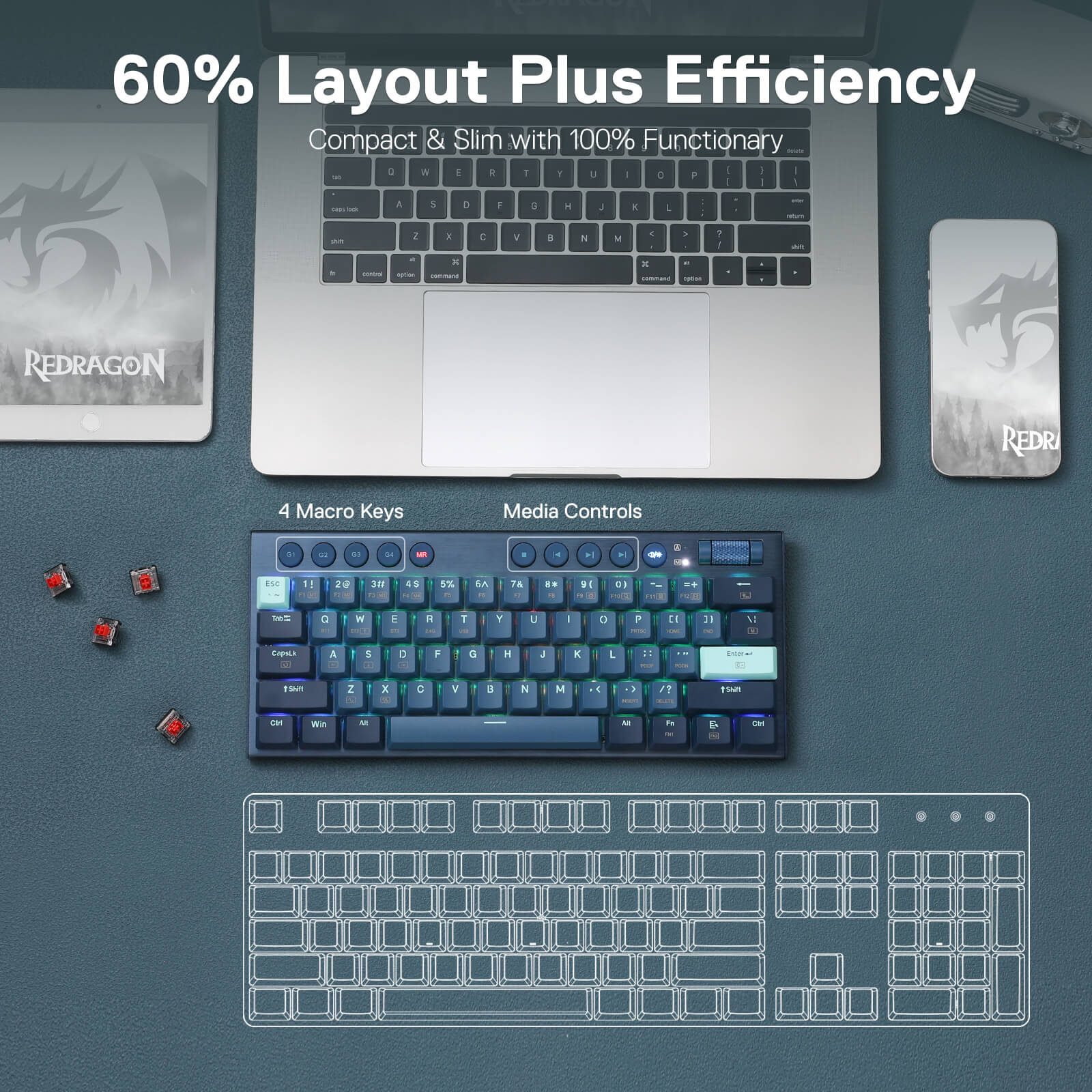 low profile wireless mechanical keyboard