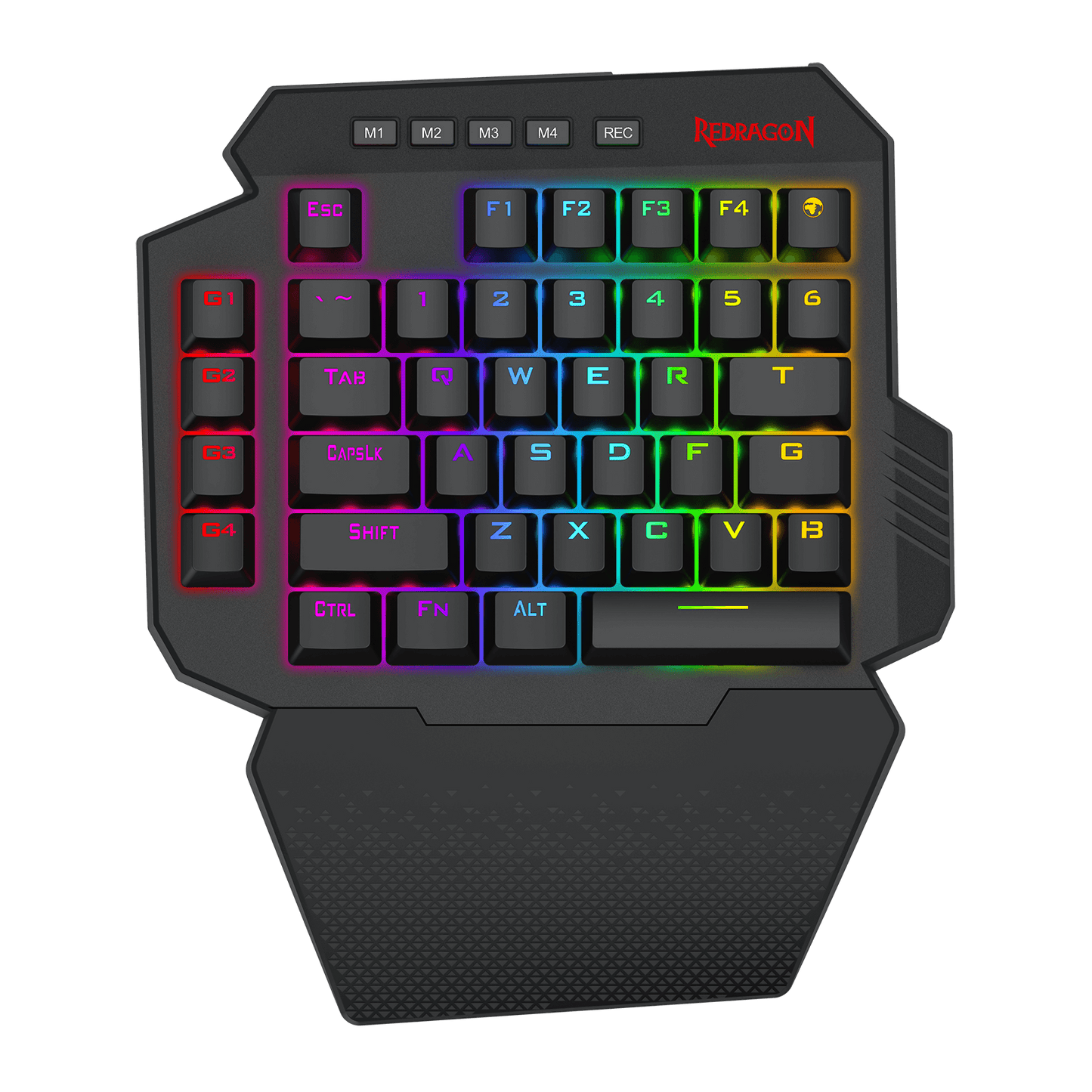 Redragon K758 Wired One-Handed RGB Mechanical Gaming Keyboard, 39 Keys Type-C Professional Gaming Keypad w/Upgraded Hot-Swappable Socket, 4 Onboard Macro Keys & Dedicated Wrist Rest