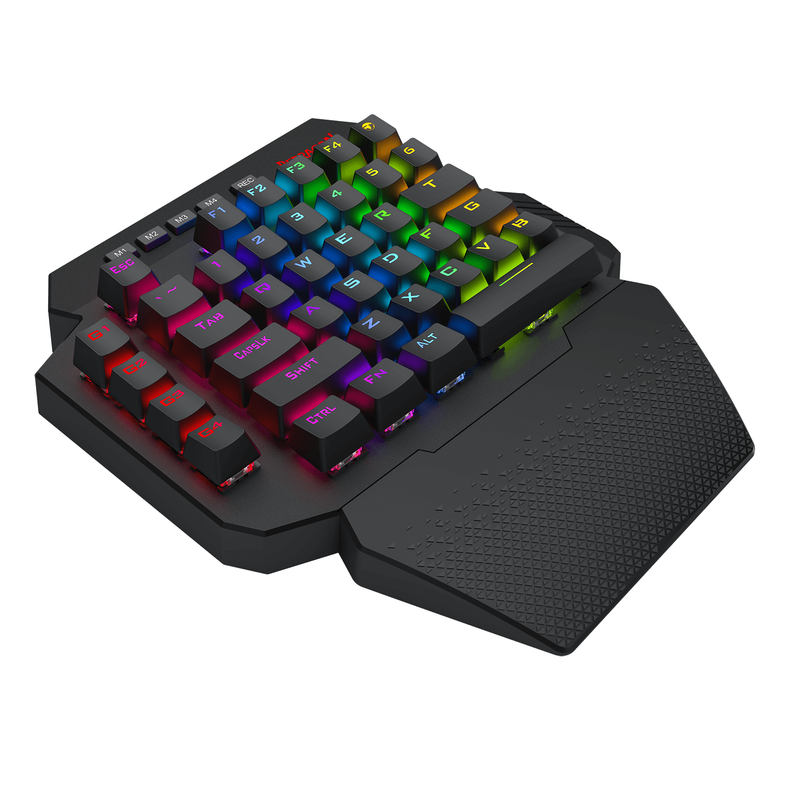 Redragon K758 Wired One-Handed RGB Mechanical Gaming Keyboard, 39 Keys Type-C Professional Gaming Keypad w/Upgraded Hot-Swappable Socket, 4 Onboard Macro Keys & Dedicated Wrist Rest