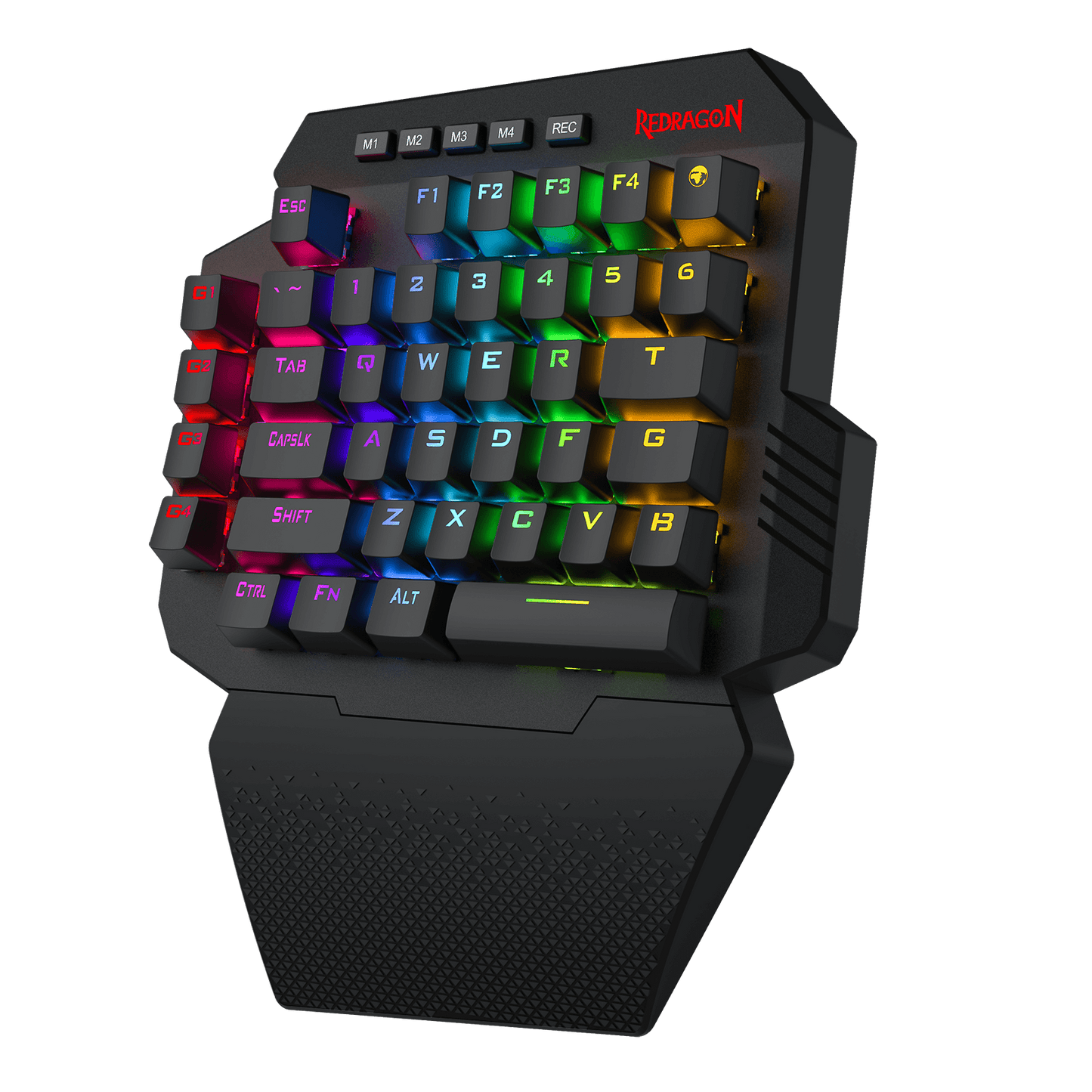 Redragon K758 Wired One-Handed RGB Mechanical Gaming Keyboard, 39 Keys Type-C Professional Gaming Keypad w/Upgraded Hot-Swappable Socket, 4 Onboard Macro Keys & Dedicated Wrist Rest
