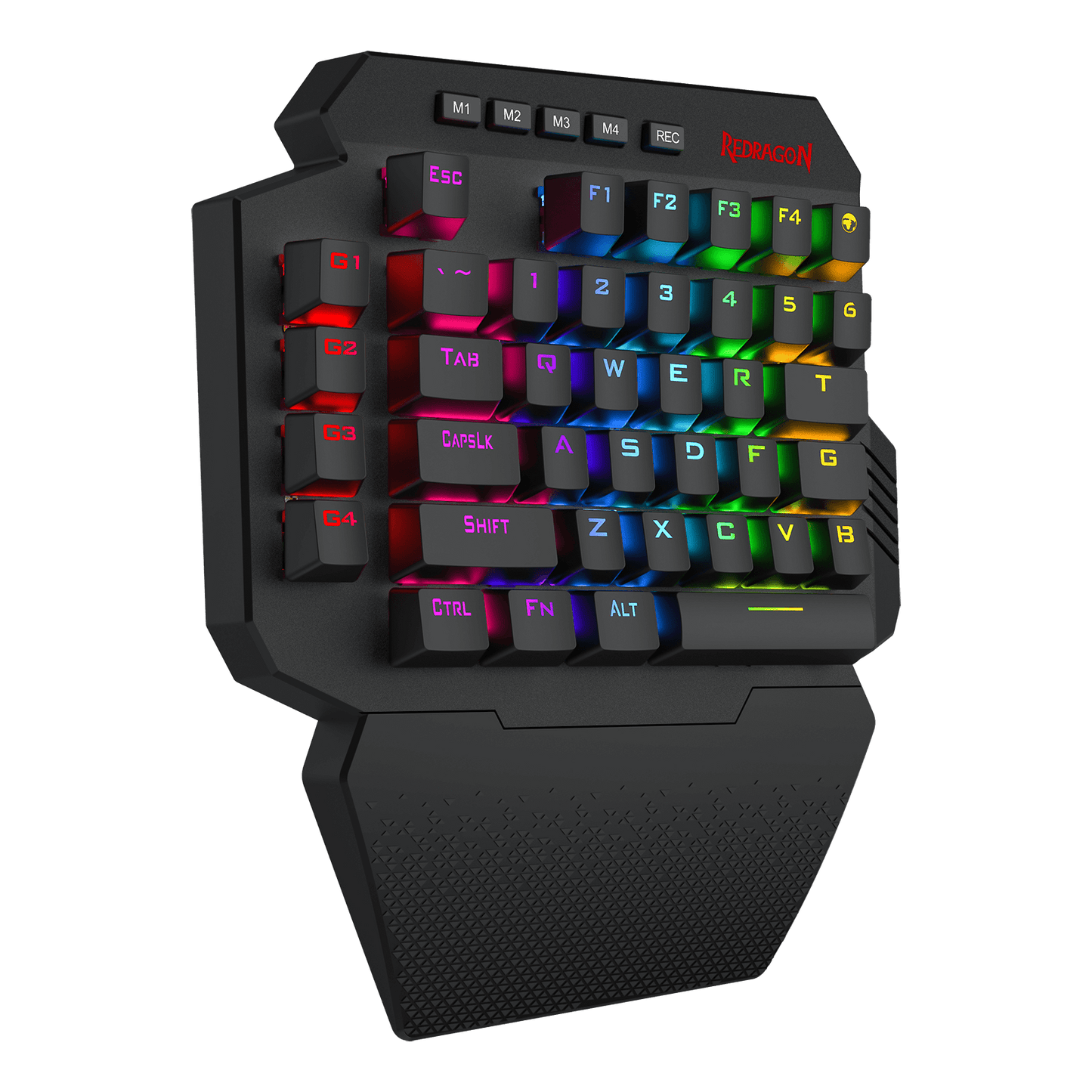 Redragon K758 Wired One-Handed RGB Mechanical Gaming Keyboard, 39 Keys Type-C Professional Gaming Keypad w/Upgraded Hot-Swappable Socket, 4 Onboard Macro Keys & Dedicated Wrist Rest