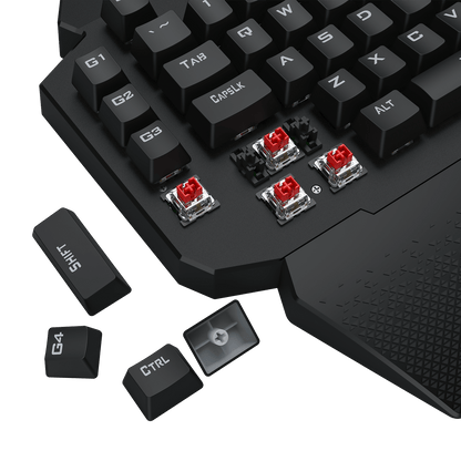 Redragon K758 Wired One-Handed RGB Mechanical Gaming Keyboard, 39 Keys Type-C Professional Gaming Keypad w/Upgraded Hot-Swappable Socket, 4 Onboard Macro Keys & Dedicated Wrist Rest