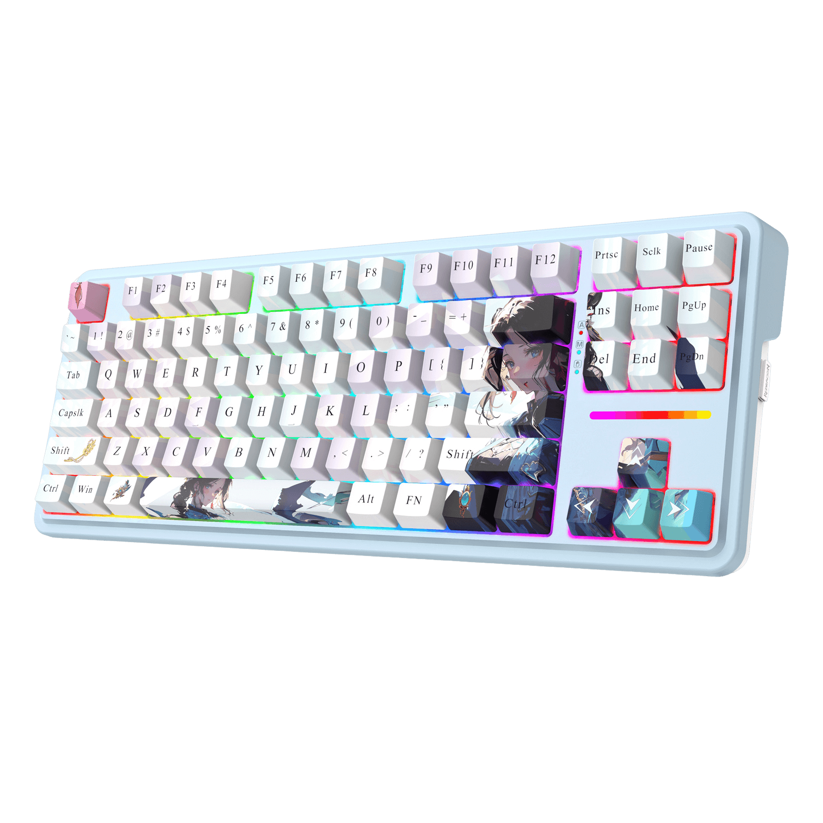 Redragon K728 PRO SE 80% 87 Keys Wireless Gasket RGB Gaming Keyboard, 3-Mode Anime Mechanical Keyboard w/Hot-Swap Socket, Dedicated Knob Control & 5-Layer Noise Dampening, Custom Hi-Fi Linear Switch
