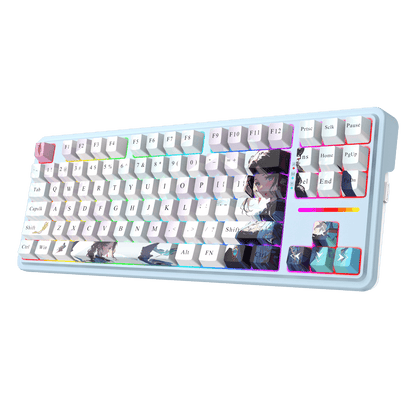 Redragon K728 PRO SE 80% 87 Keys Wireless Gasket RGB Gaming Keyboard, 3-Mode Anime Mechanical Keyboard w/Hot-Swap Socket, Dedicated Knob Control & 5-Layer Noise Dampening, Custom Hi-Fi Linear Switch