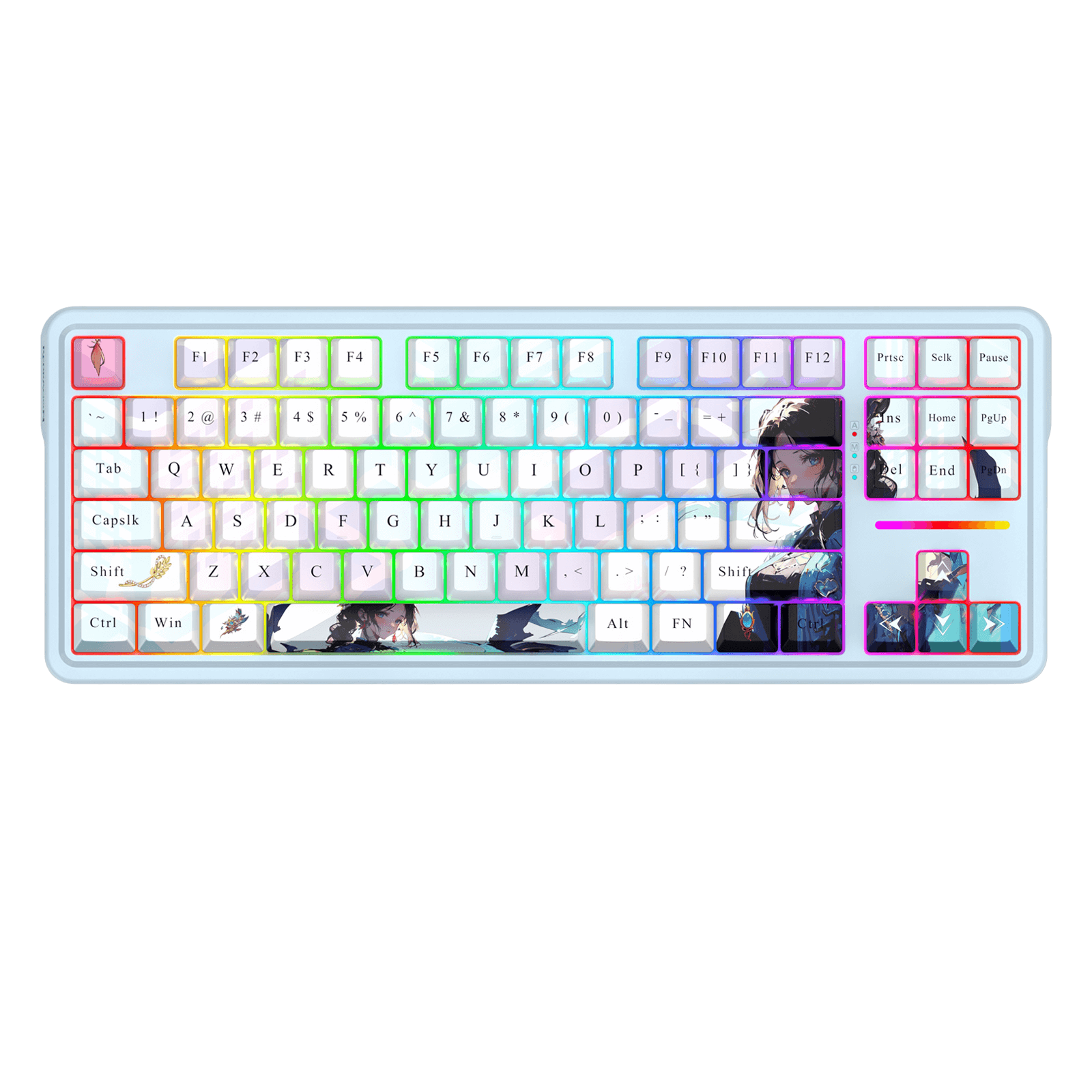 Redragon K728 PRO SE 80% 87 Keys Wireless Gasket RGB Gaming Keyboard, 3-Mode Anime Mechanical Keyboard w/Hot-Swap Socket, Dedicated Knob Control & 5-Layer Noise Dampening, Custom Hi-Fi Linear Switch