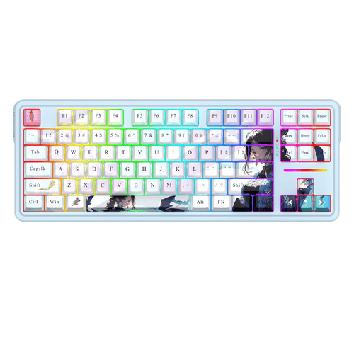 Redragon K728 PRO SE 80% 87 Keys Wireless Gasket RGB Gaming Keyboard, 3-Mode Anime Mechanical Keyboard w/Hot-Swap Socket, Dedicated Knob Control & 5-Layer Noise Dampening, Custom Hi-Fi Linear Switch