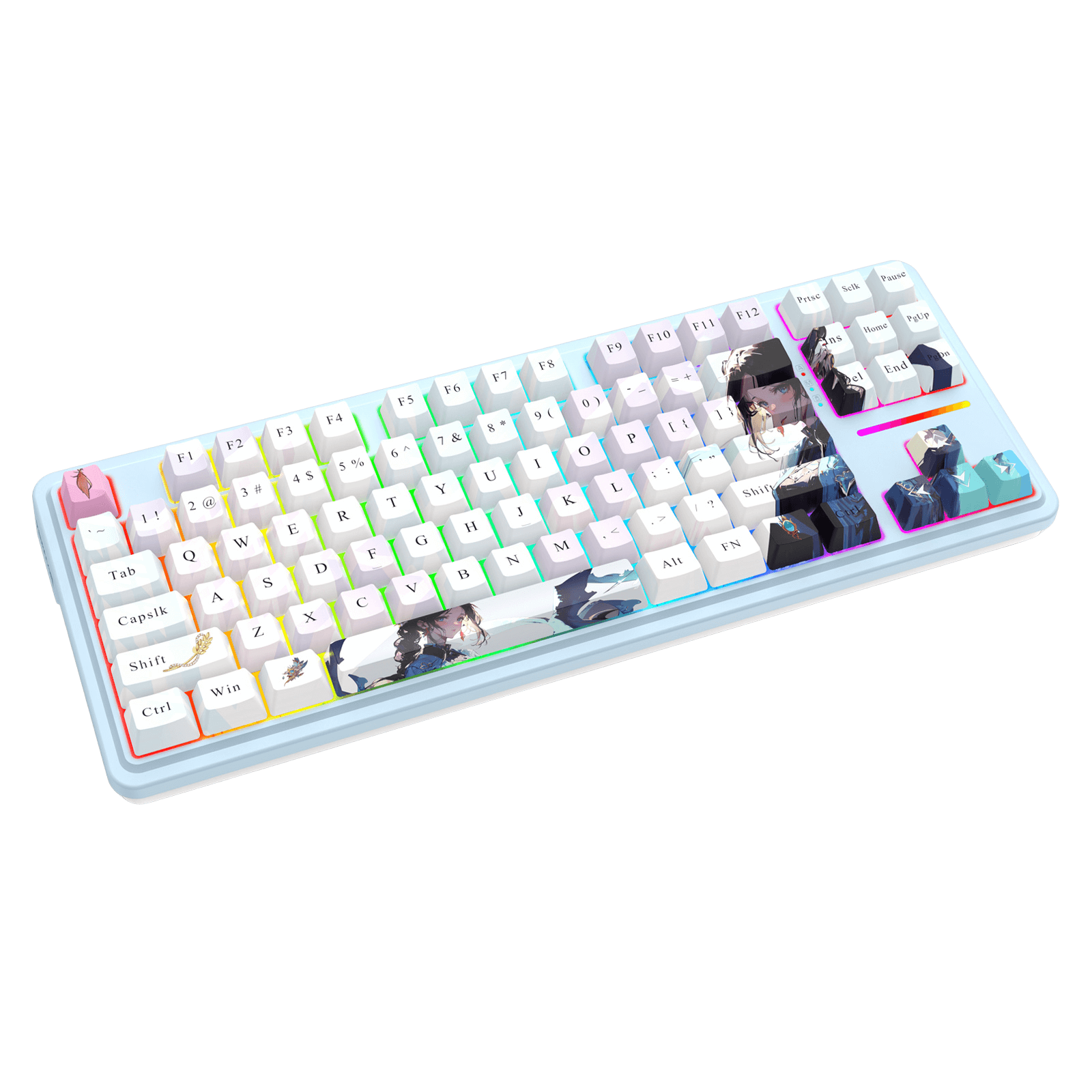 Redragon K728 PRO SE 80% 87 Keys Wireless Gasket RGB Gaming Keyboard, 3-Mode Anime Mechanical Keyboard w/Hot-Swap Socket, Dedicated Knob Control & 5-Layer Noise Dampening, Custom Hi-Fi Linear Switch