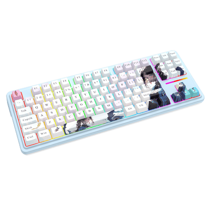 Redragon K728 PRO SE 80% 87 Keys Wireless Gasket RGB Gaming Keyboard, 3-Mode Anime Mechanical Keyboard w/Hot-Swap Socket, Dedicated Knob Control & 5-Layer Noise Dampening, Custom Hi-Fi Linear Switch