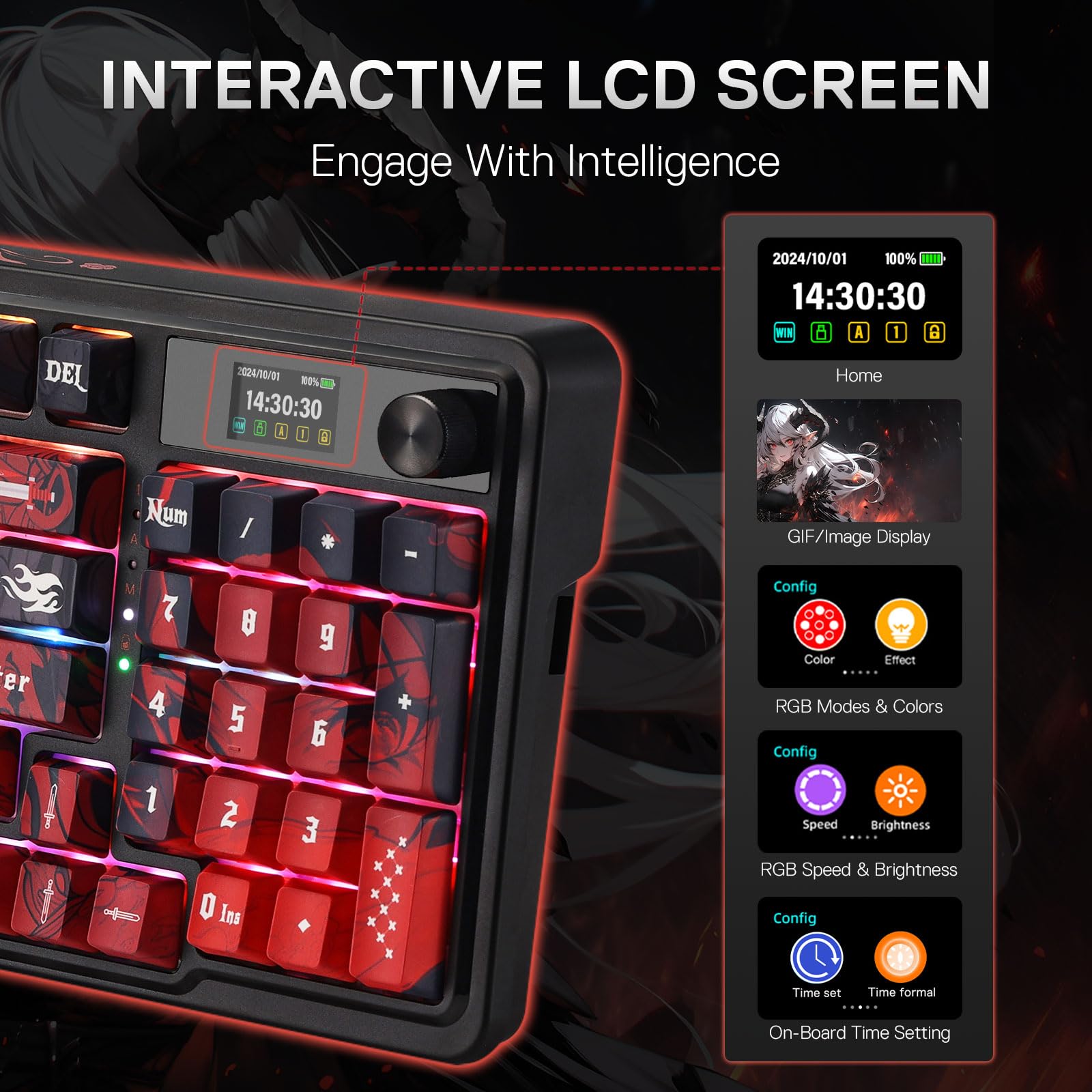 REDRAGON CB202AK Keyboard & Mouse, RGB, 2.4Ghz/BT/Wired, Dragon Chant Switches, Black